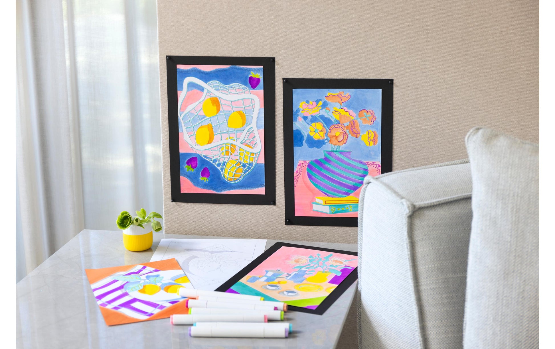 Creativ Company Malen-nach-Zahlen-Set – mit Zeichenmarker und Markerpapier – ab 3 Jahren