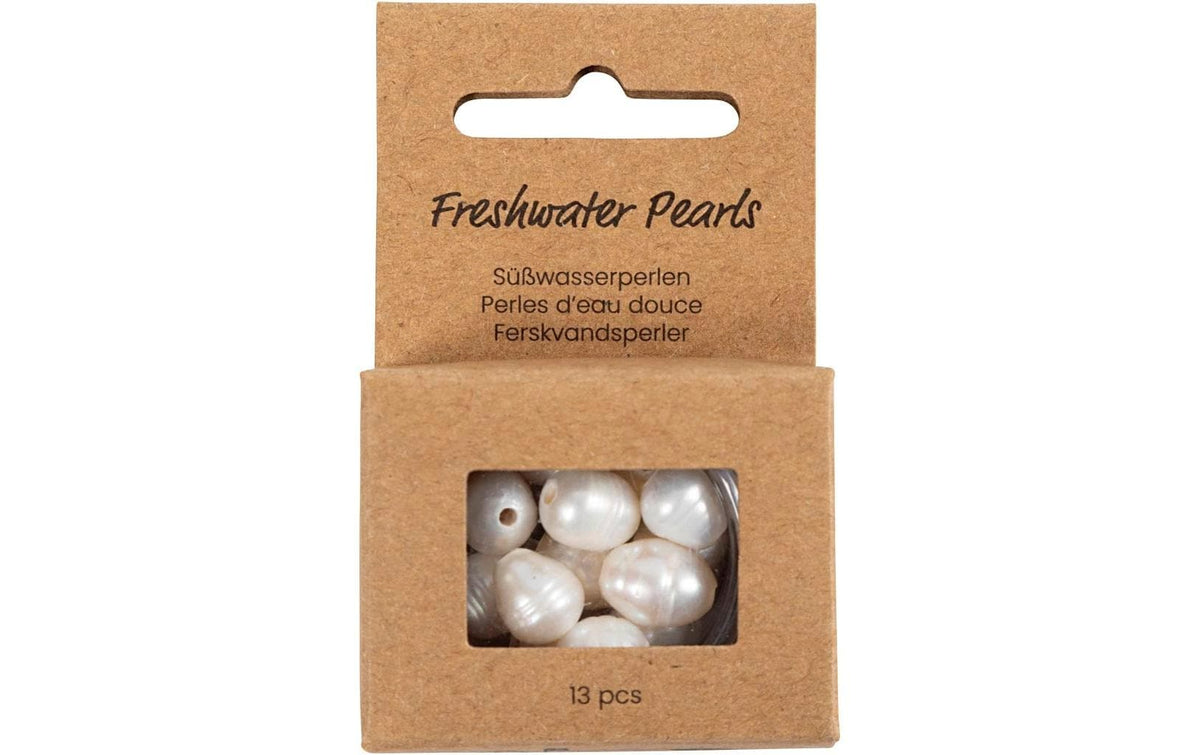 Creativ Company Perlenset – Perlmutt – Ø 9 mm, Loch 2 mm – 13 Stk.