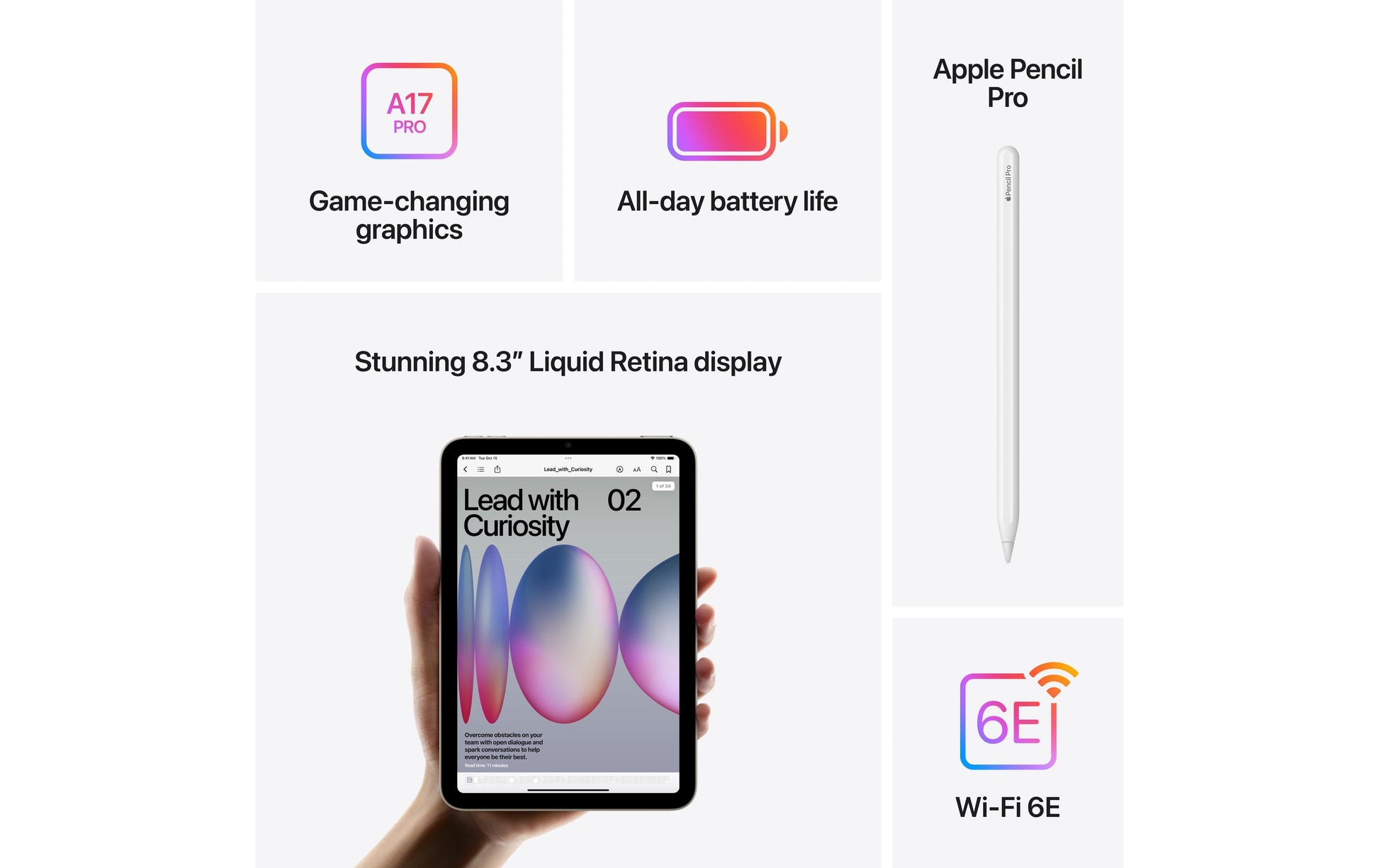 Apple iPad mini – 8,3", 256 GB, WLAN, iPadOS, Violett, 2024