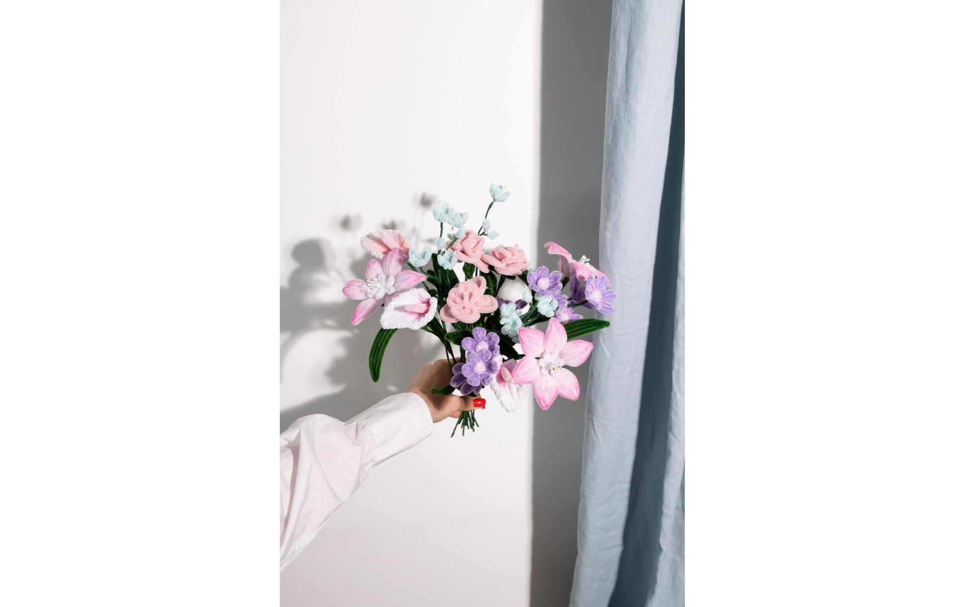 Creativ Company Bastelset Blumen aus Pfeifenreinigern – Chenille (Pfeifenreiniger) – Mehrfarbig