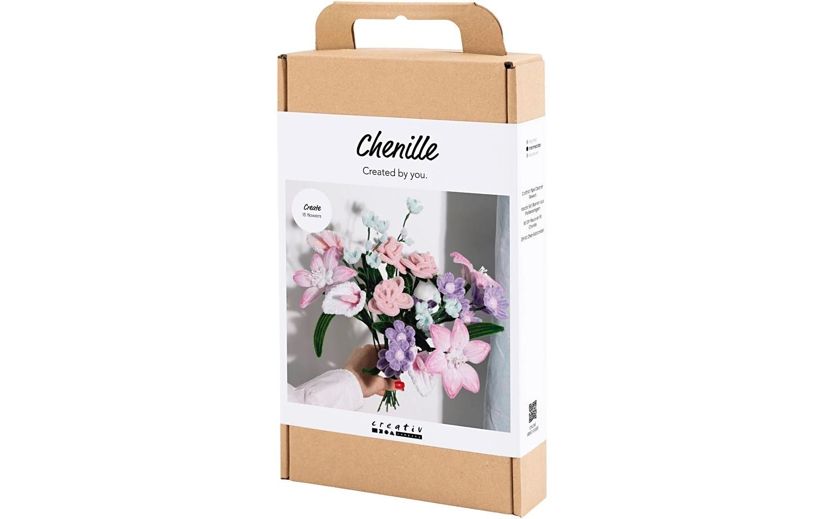 Creativ Company Bastelset Blumen aus Pfeifenreinigern – Chenille (Pfeifenreiniger) – Mehrfarbig