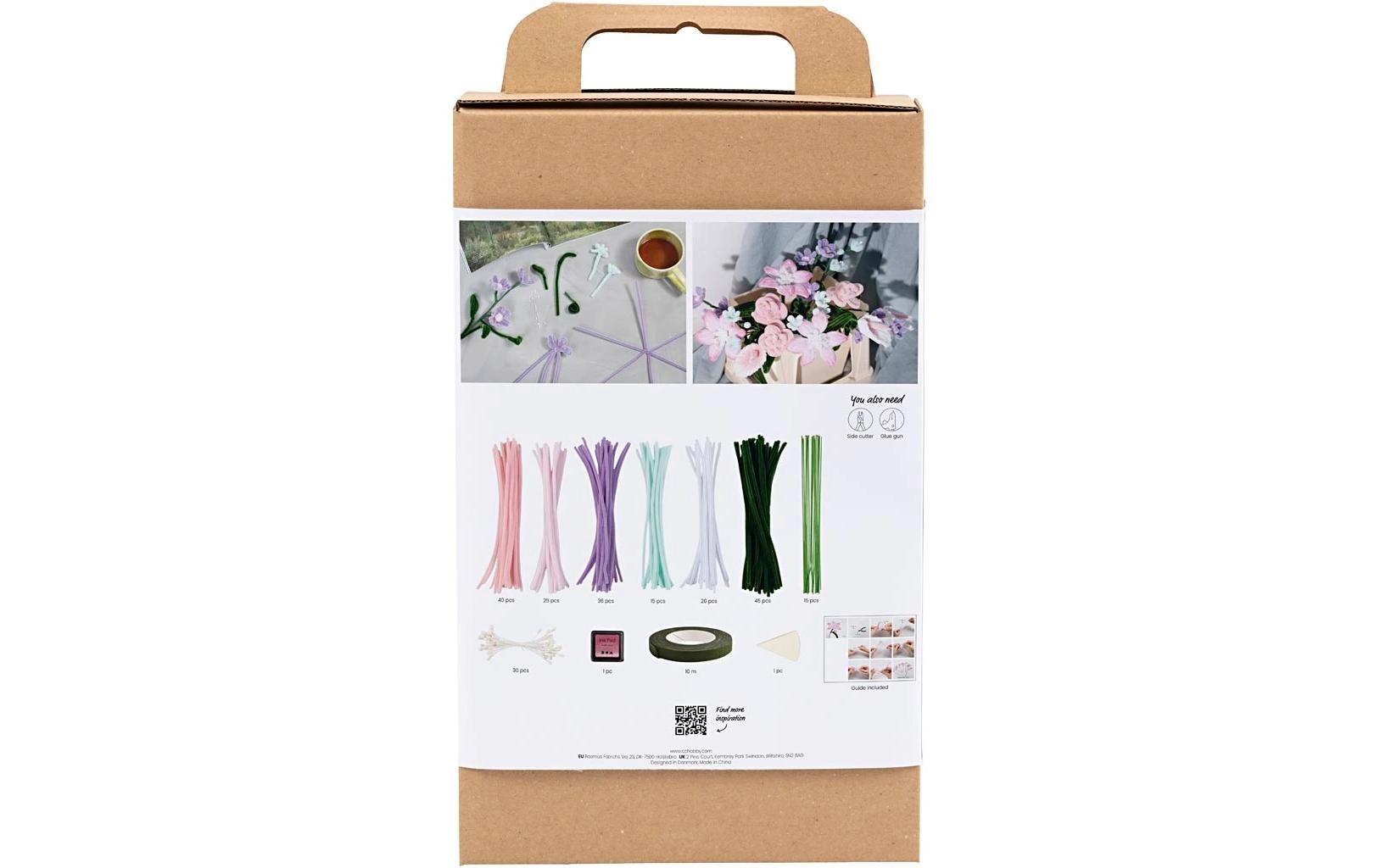 Creativ Company Bastelset Blumen aus Pfeifenreinigern – Chenille (Pfeifenreiniger) – Mehrfarbig