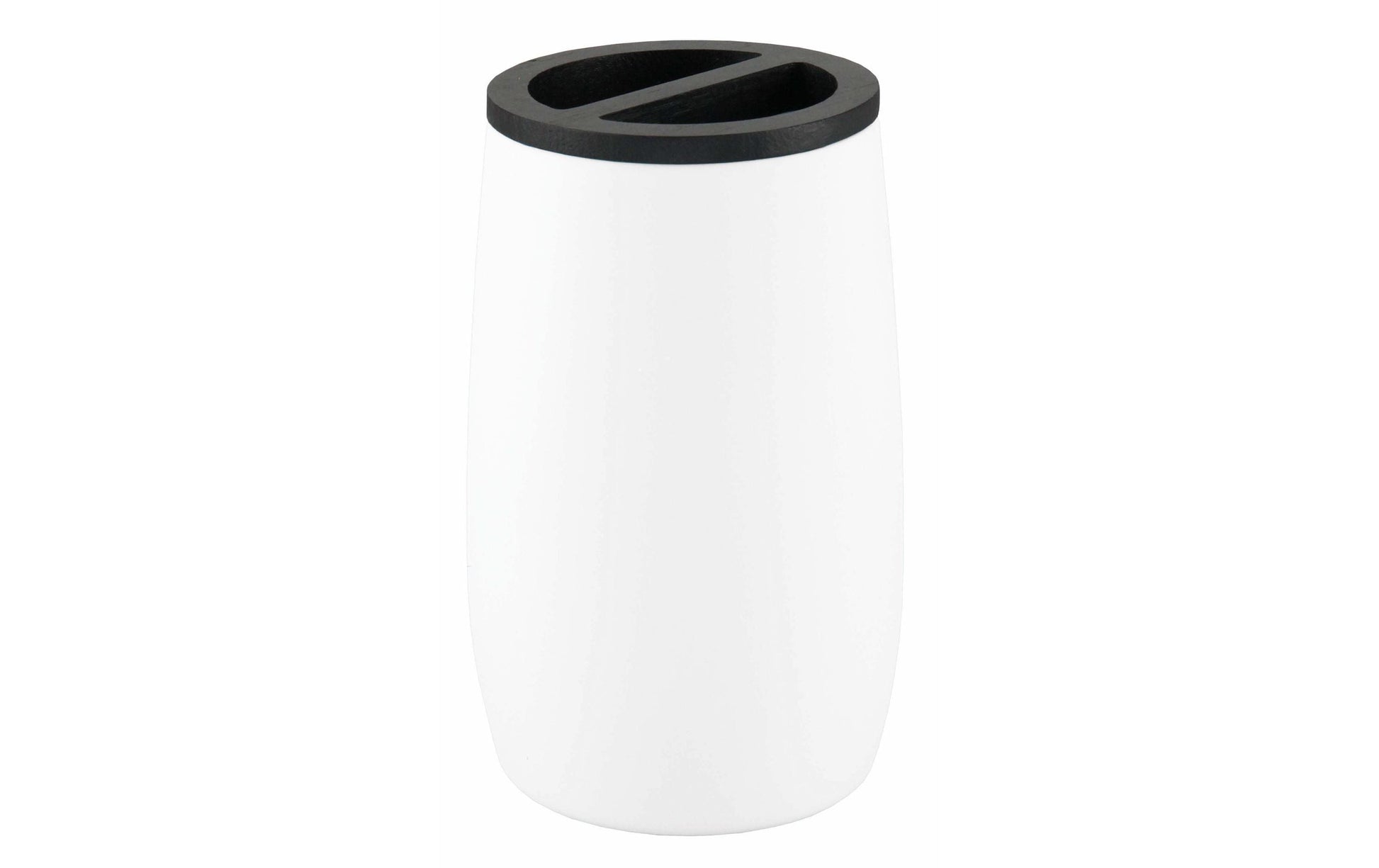 Kleine Wolke Zahnbürstenhalter (freistehend) – ABS/Bambus, 7,4×7,4×12,2 cm, Weiss