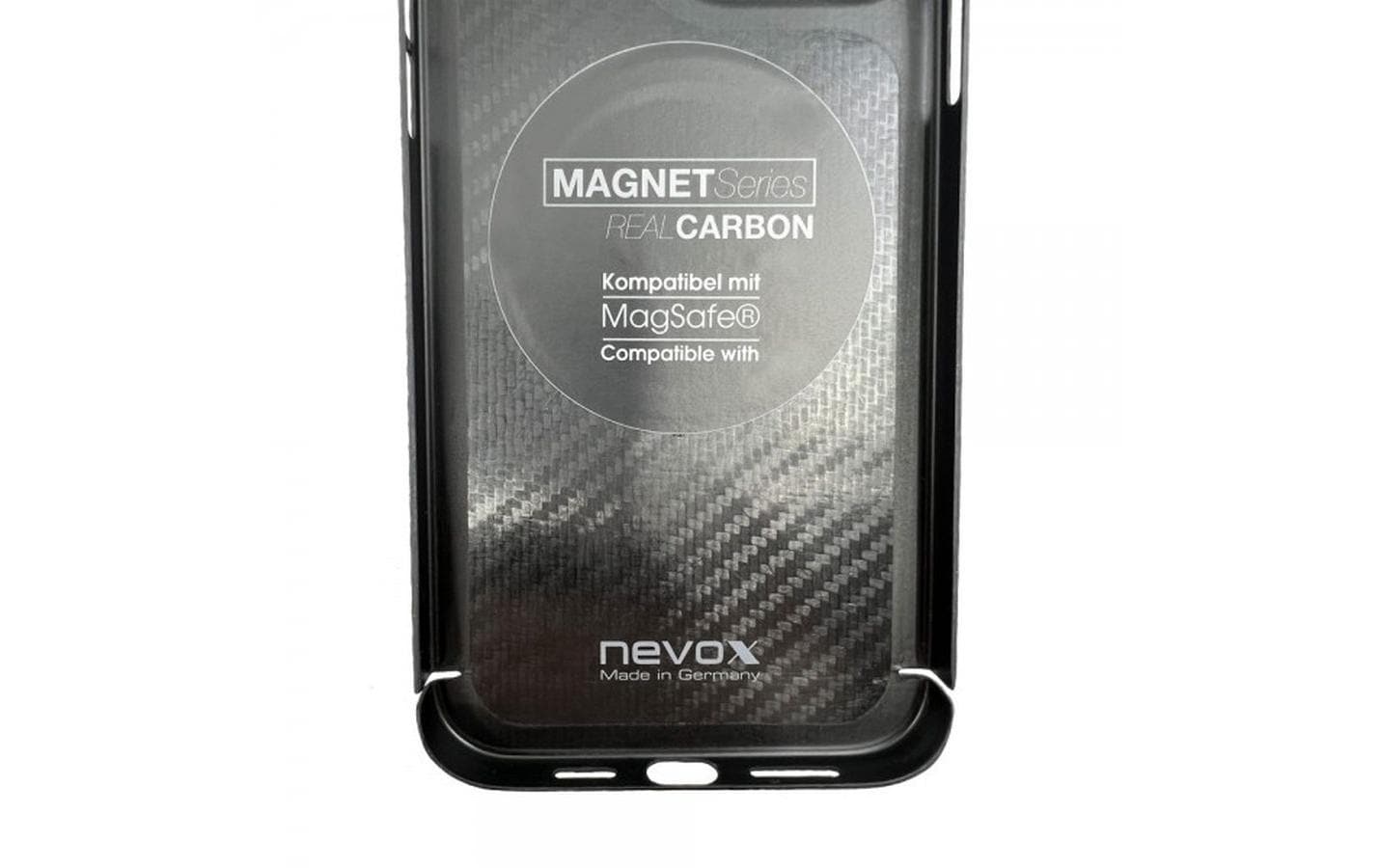 Nevox – Backcover Carbon Series – für Apple iPhone 16 Plus – schwarz – MagSafe-kompatibel, stossgeschützt