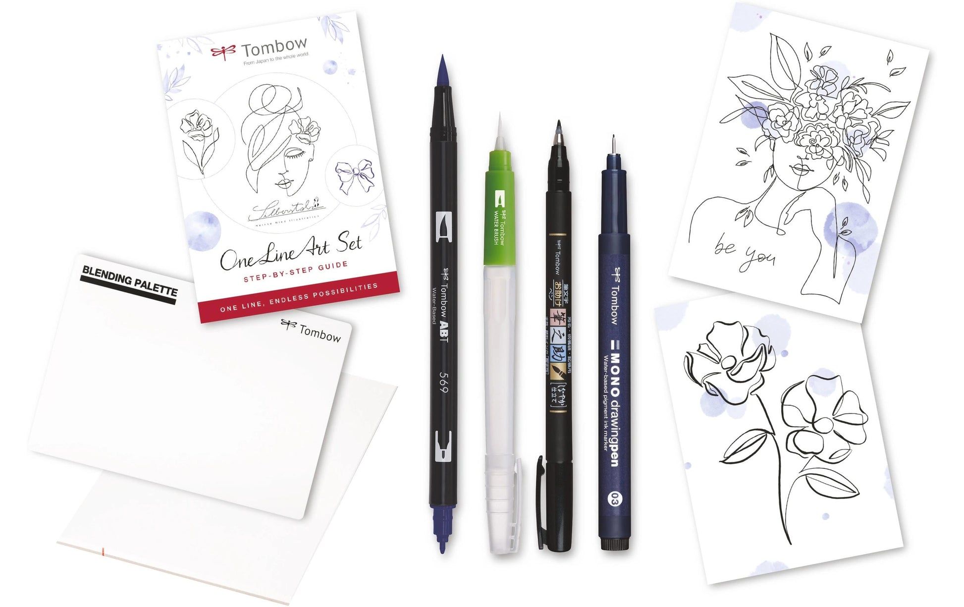 Tombow One Line Art Brush Pens – Pinselspitze, Mehrfarbig