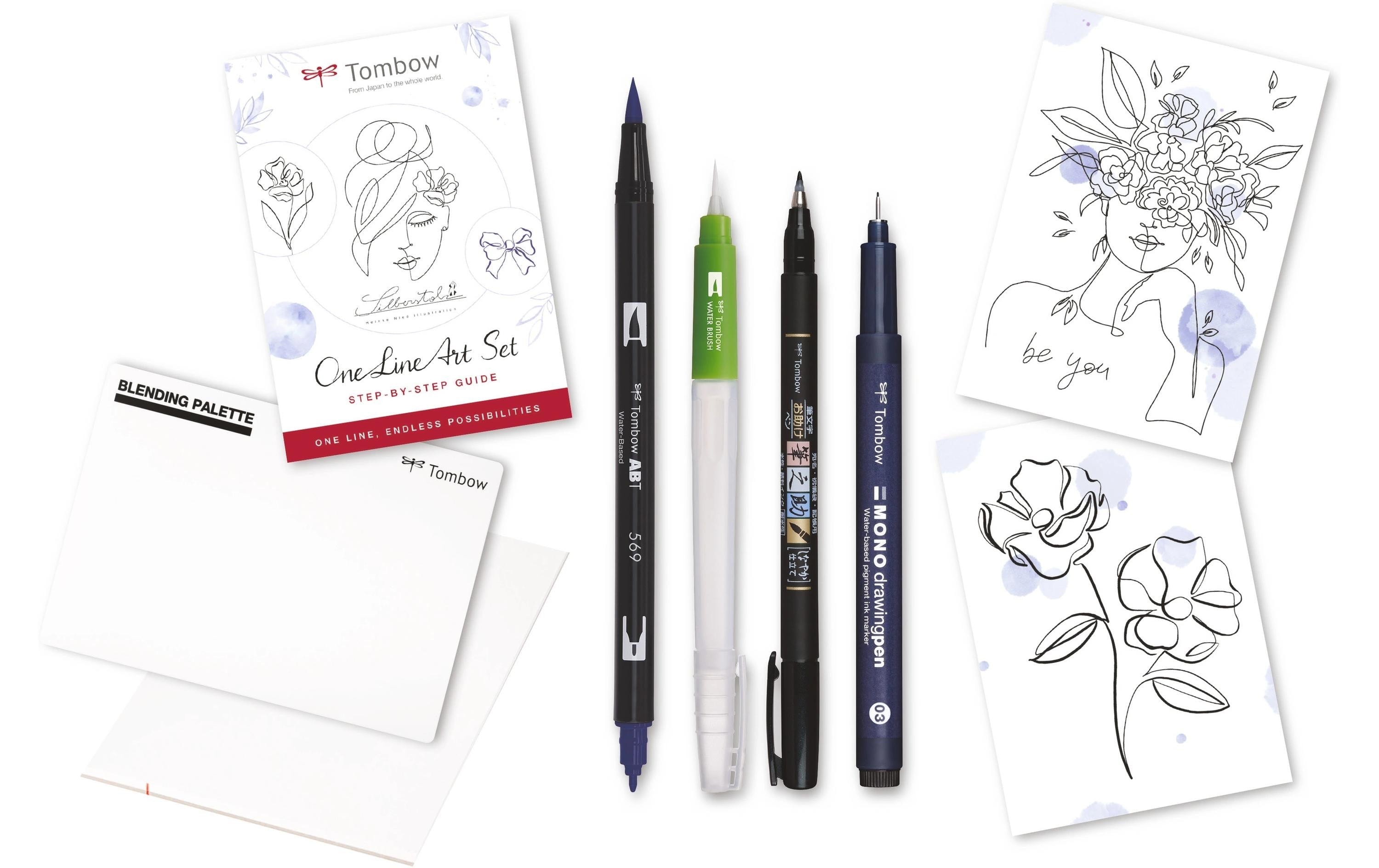 Tombow One Line Art Brush Pens – Pinselspitze, Mehrfarbig
