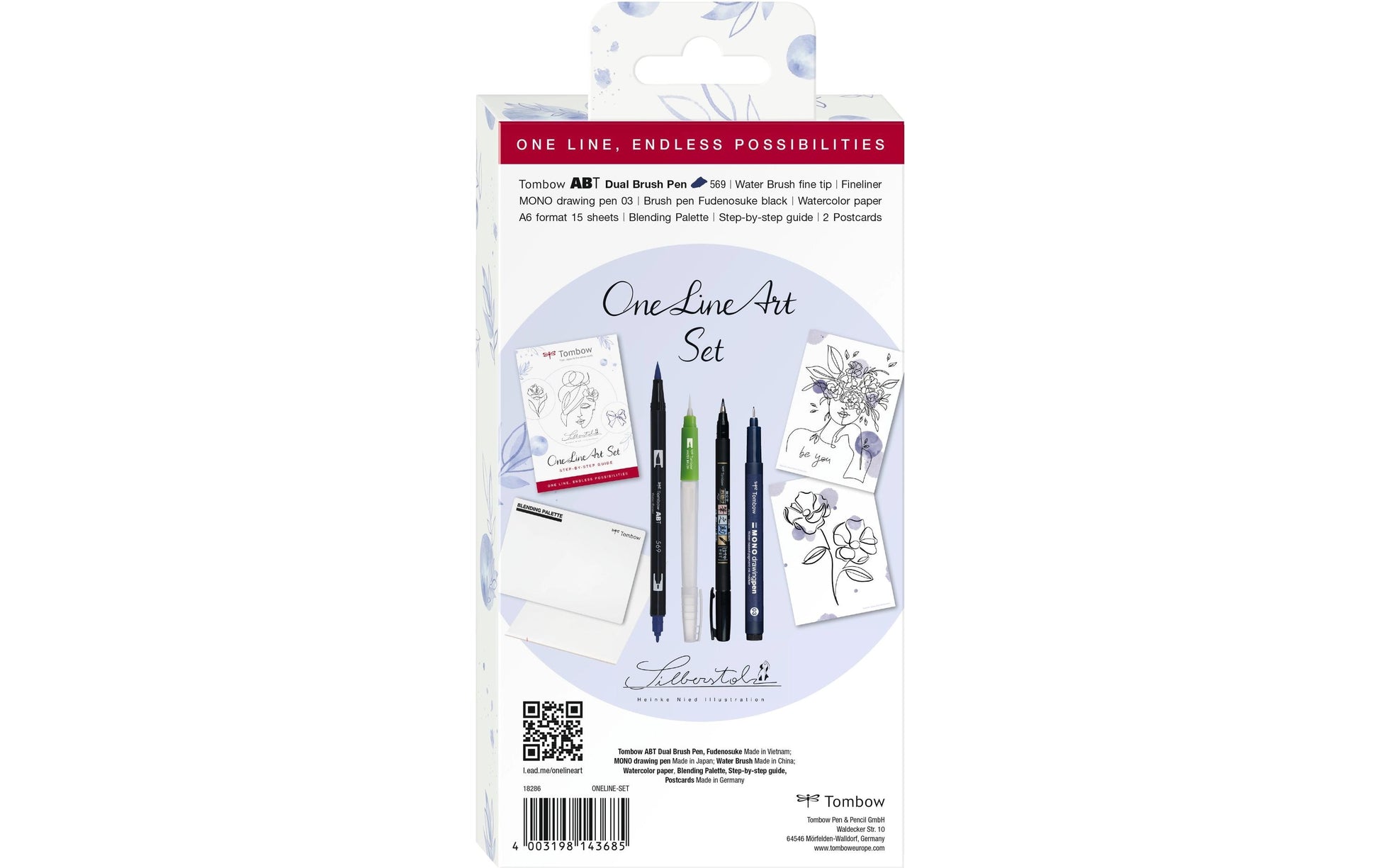 Tombow One Line Art Brush Pens – Pinselspitze, Mehrfarbig