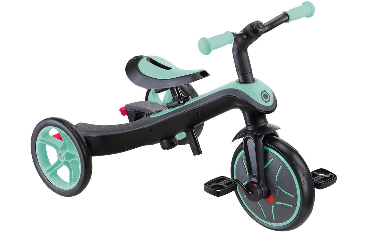 Globber Explorer 4-in-1 Dreirad – Gurt, Schiebestange, verstellbarer Sitz – ab 10 Monaten