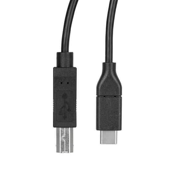 StarTech.com USB-C auf USB-B Kabel – USB 2.0 (480 Mbit/s) – 3 m – PVC-Mantel – Schwarz