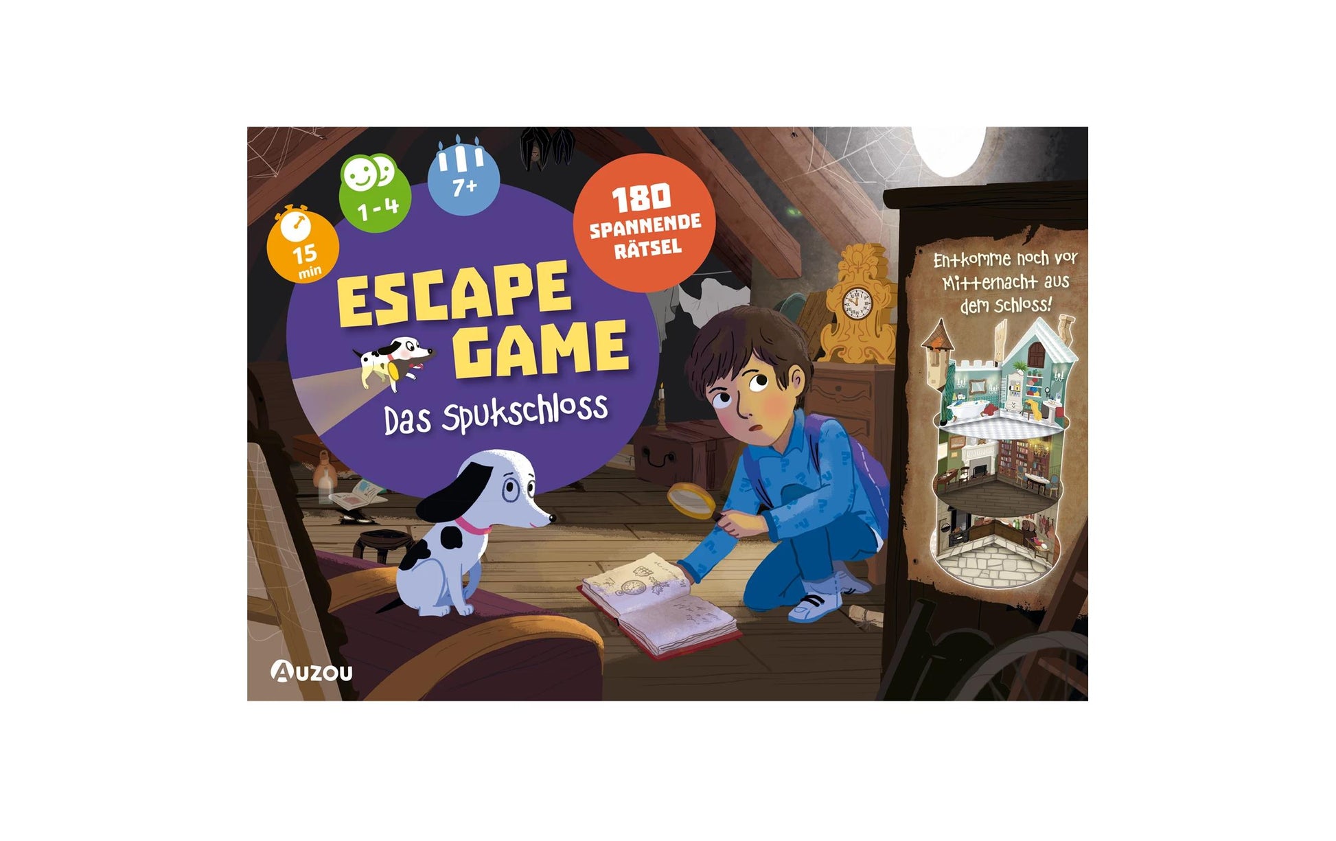 HUCH! HUCH Escape Game – Das Spukschloss – Lernspiel, 1–4 Spieler, ab 7 Jahren, 15 Min., DE