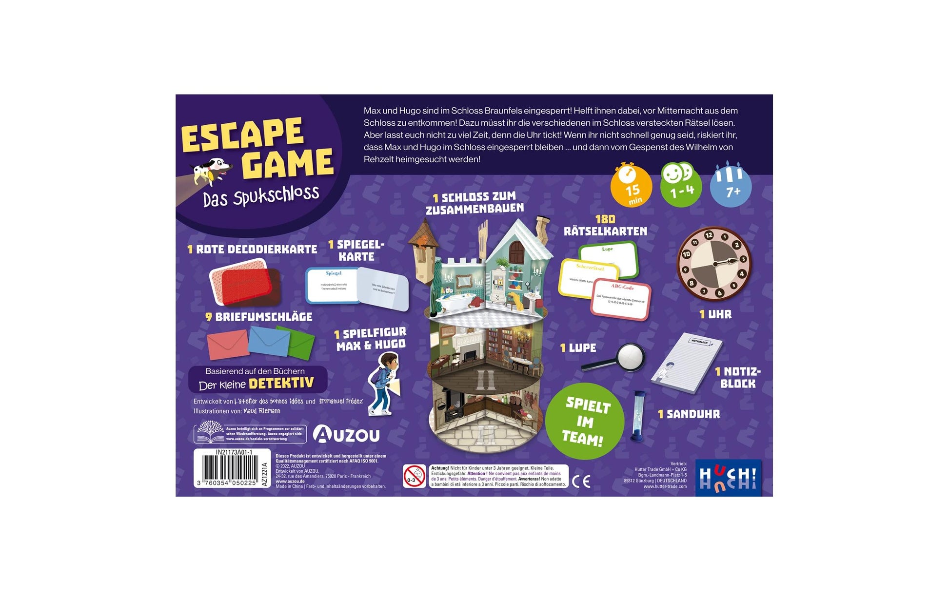 HUCH! HUCH Escape Game – Das Spukschloss – Lernspiel, 1–4 Spieler, ab 7 Jahren, 15 Min., DE