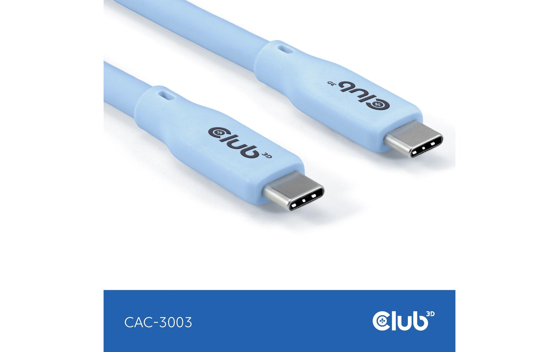 CLUB3D Club 3D – USB-C auf USB-C Kabel – USB4 40 Gbit/s – 2 m – PD 240 W – 4K/60 – Silikon – Blau