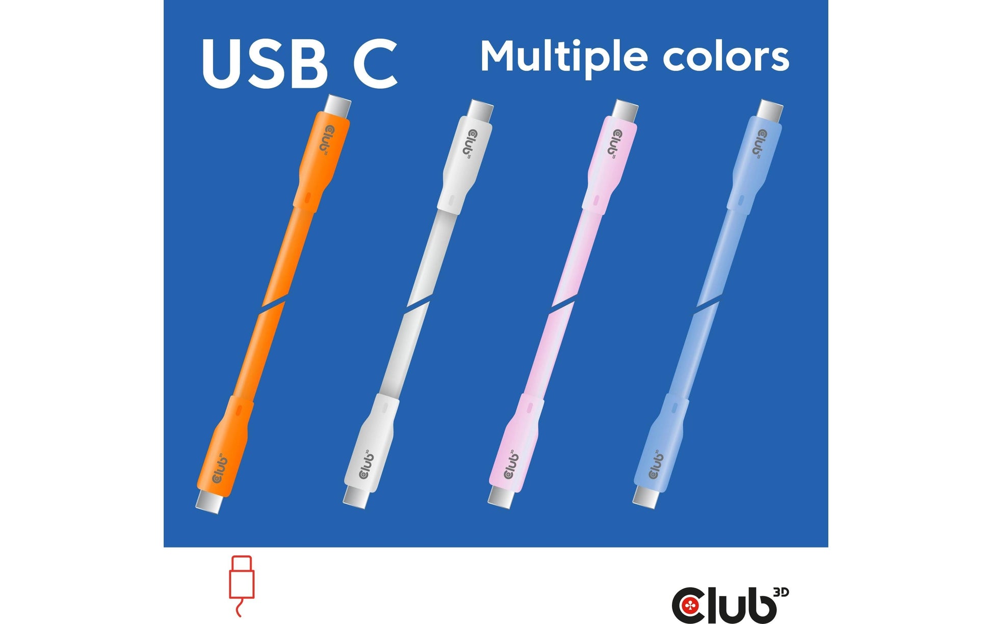 CLUB3D Club 3D – USB-C auf USB-C Kabel – USB4 40 Gbit/s – 2 m – PD 240 W – Silikon – Weiss