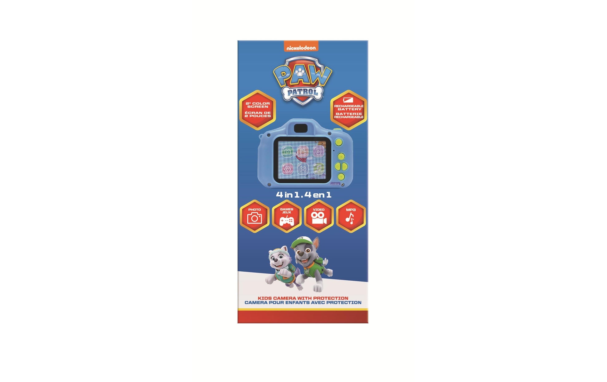Lexibook Kinderkamera mit Schutz Paw Patrol – Kompaktkamera, 5 MP, Blau/Gelb
