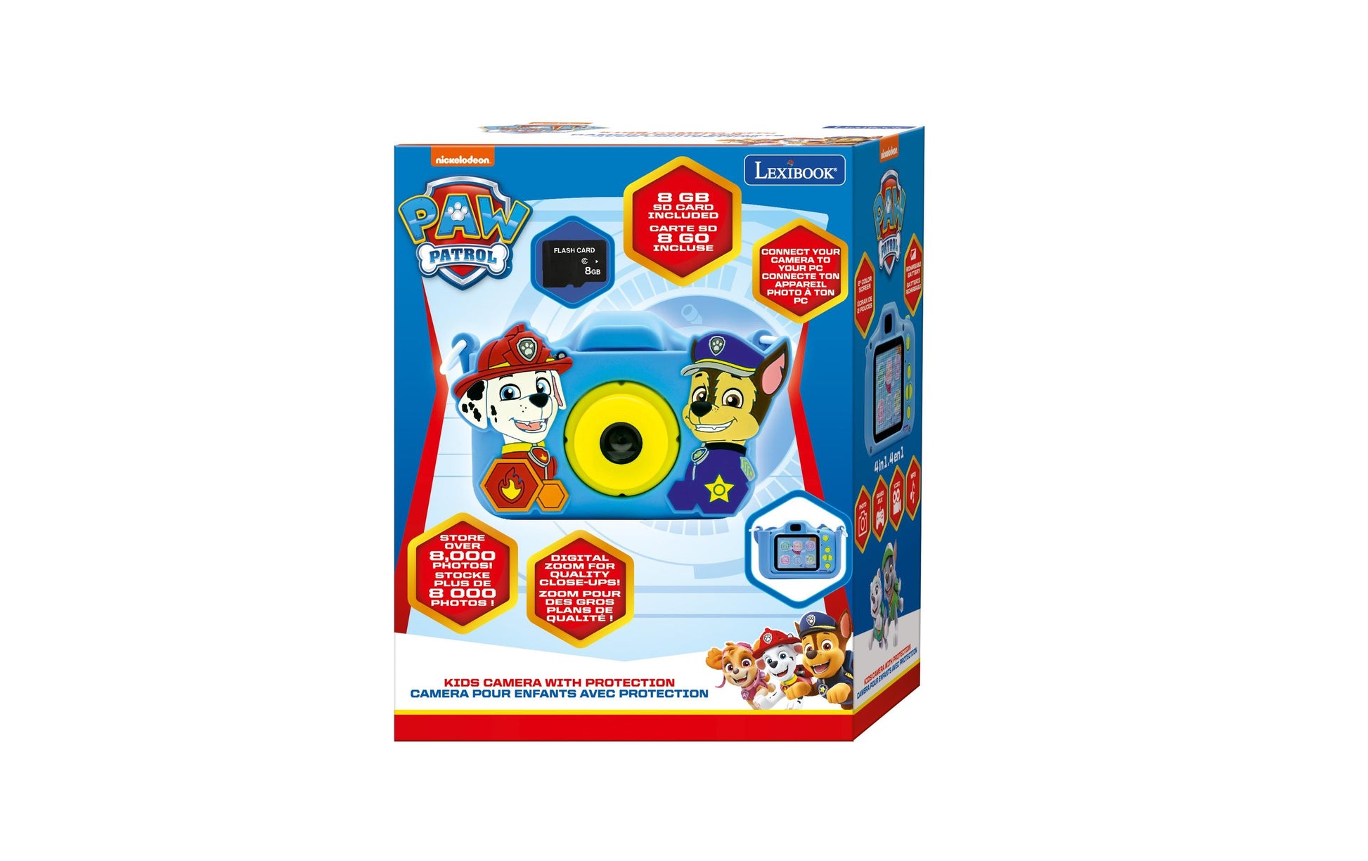 Lexibook Kinderkamera mit Schutz Paw Patrol – Kompaktkamera, 5 MP, Blau/Gelb