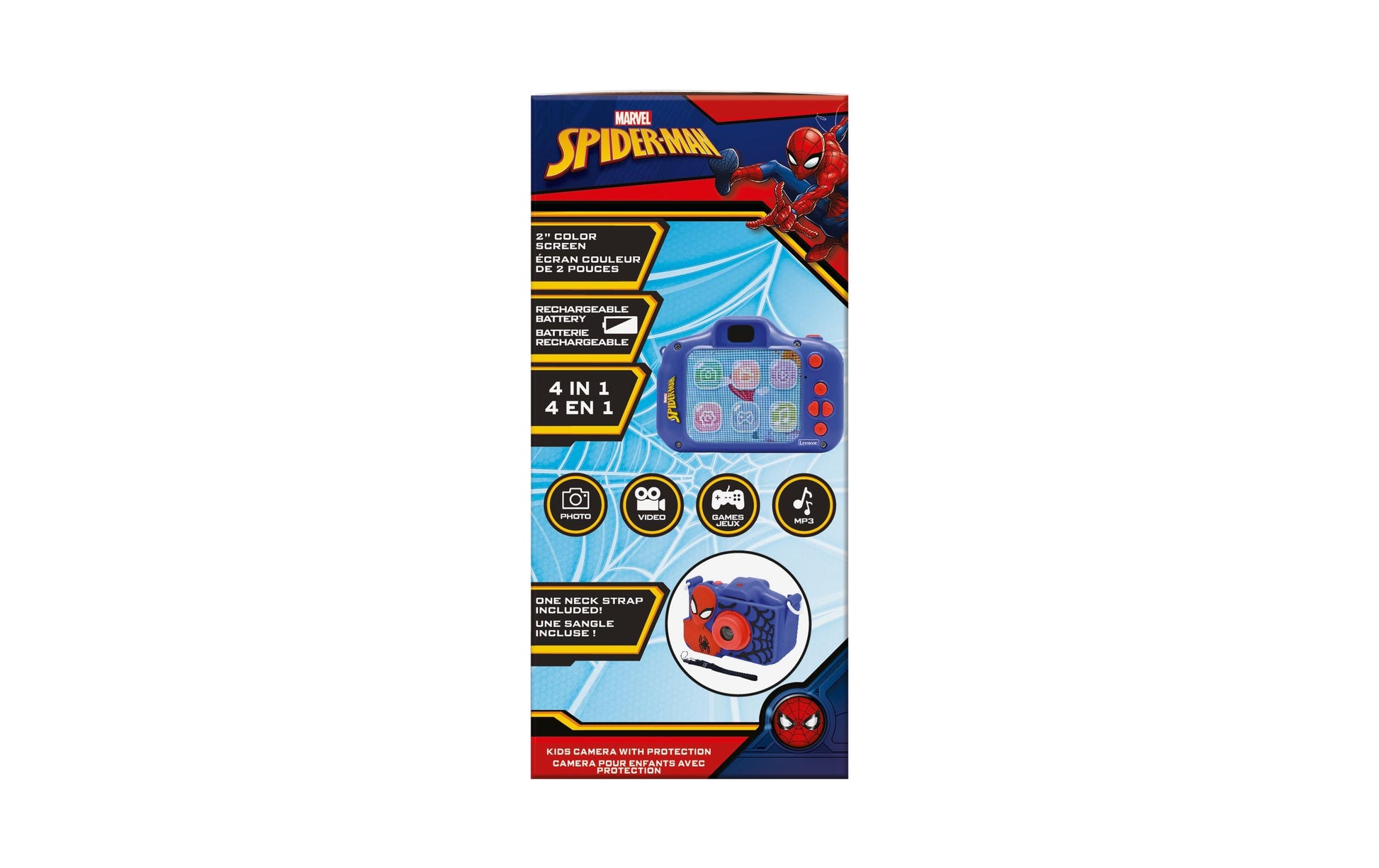 Lexibook DJ078SP Digitalkamera (Kinder) – Spider-Man – 5 MP, 1080×960 Video – 9,8×4,6×6,5 cm – 1 Stück – ab 3 Jahren