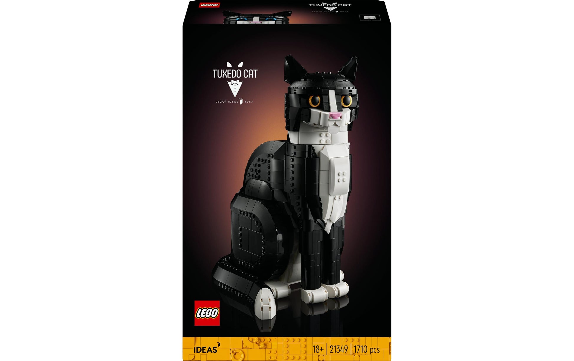 LEGO Ideas 3D Puzzle Schwarz-weisse Katze – 1710 Teile – 32 cm – ab 18 Jahren