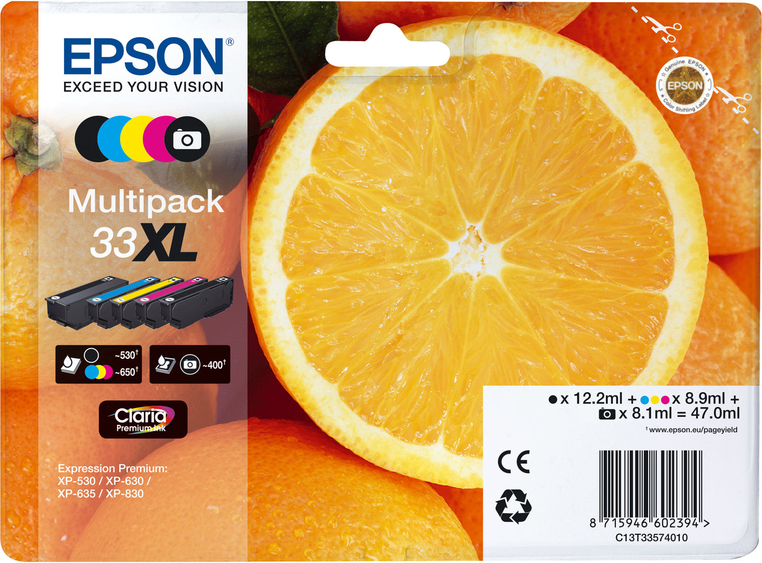 Epson 33XL – Tintenpatrone, Multipack, Claria Premium Ink