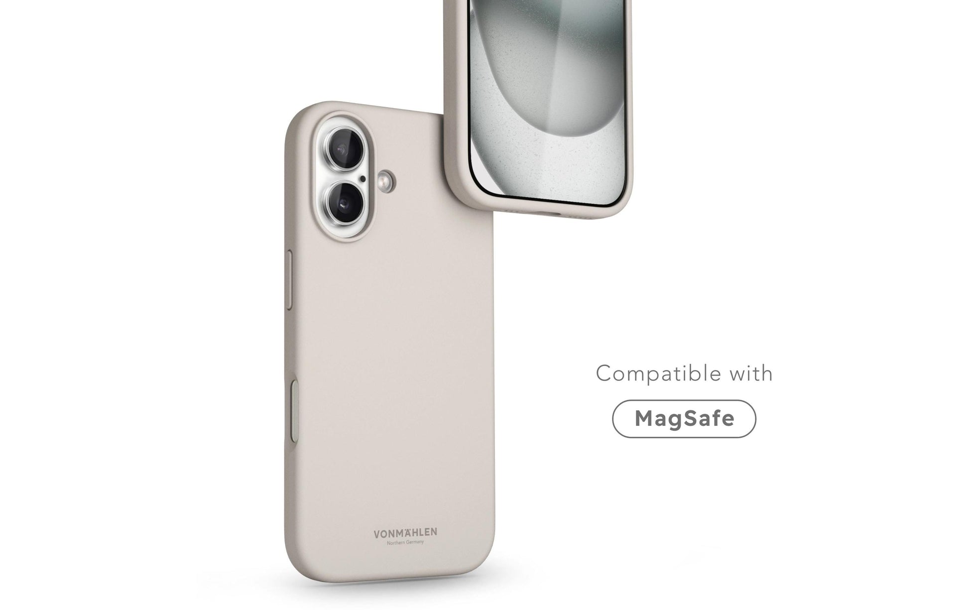 Vonmählen Soft Silikon Backcover – für Apple iPhone 16 Plus, MagSafe, Silikon, Beige