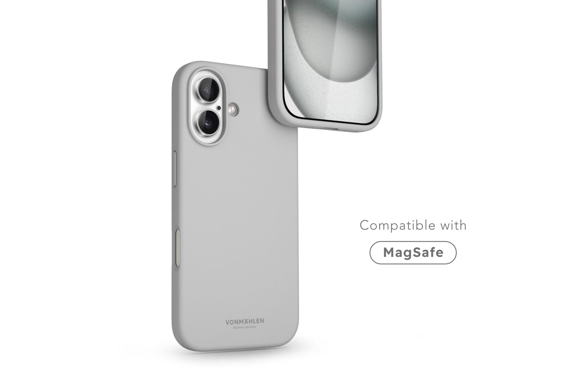 Vonmählen Backcover – für Apple iPhone 16, MagSafe, Silikon, Hellgrau