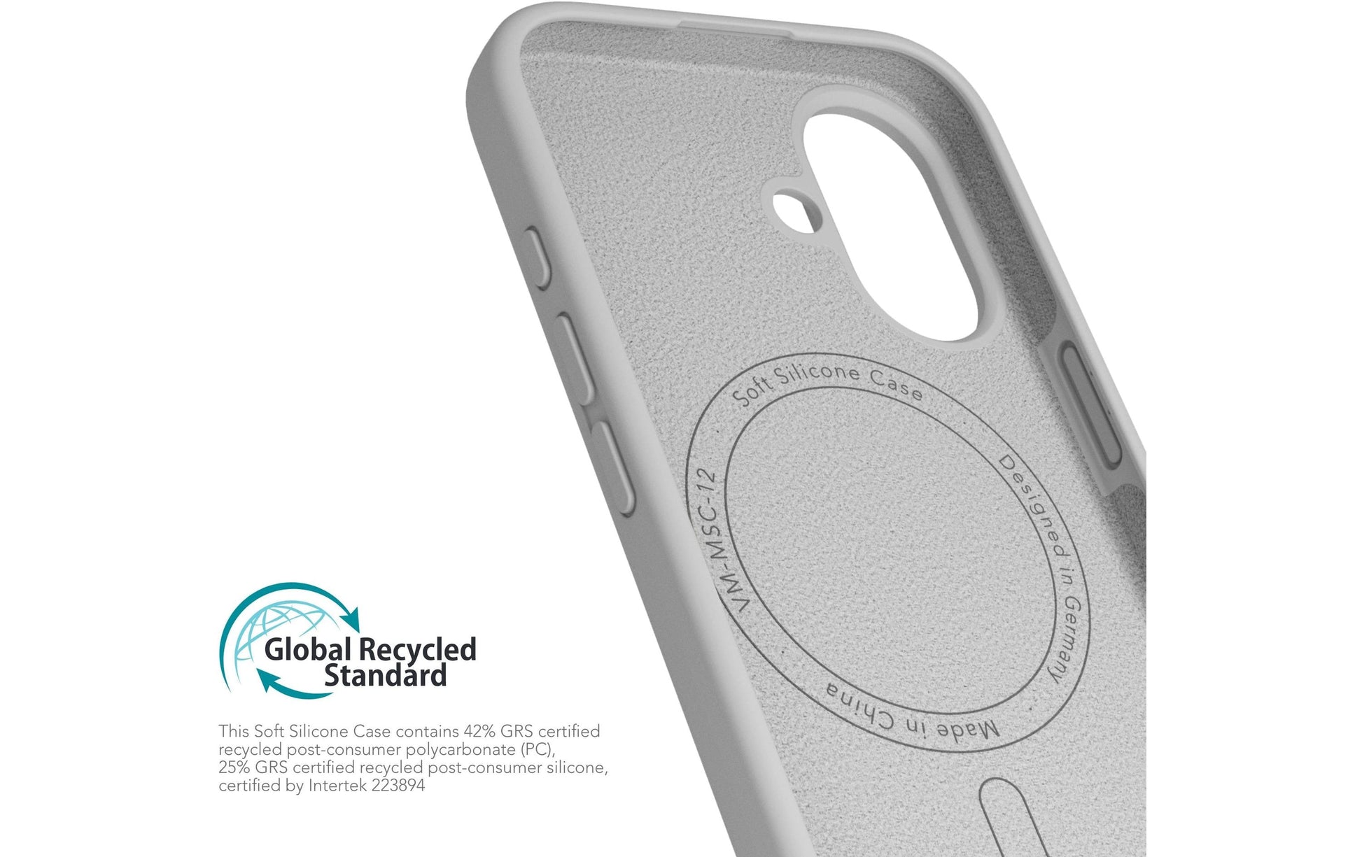 Vonmählen Backcover – für Apple iPhone 16, MagSafe, Silikon, Hellgrau