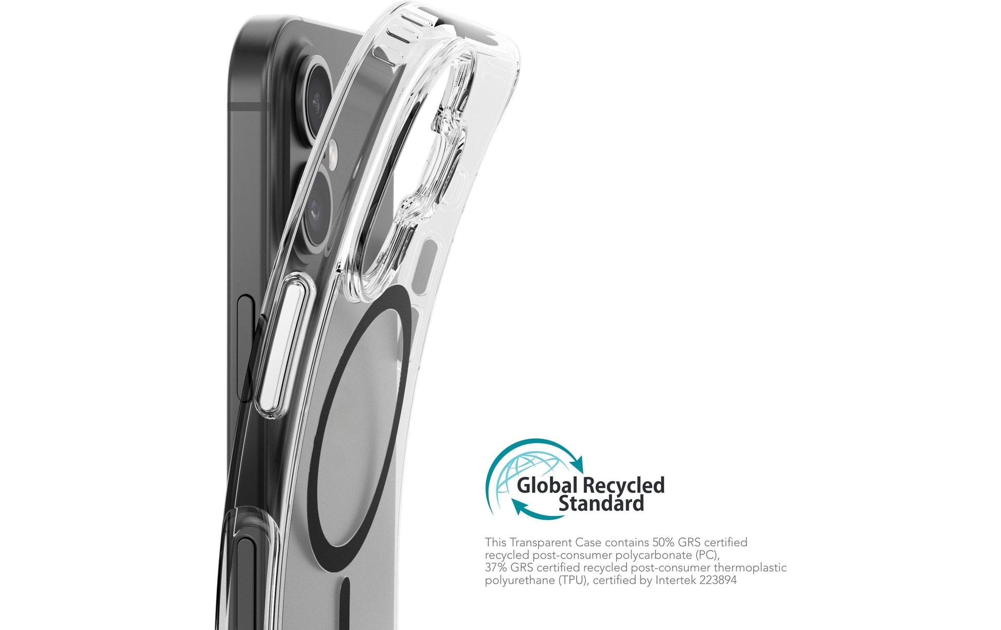 Vonmählen Backcover – für Apple iPhone 16 Plus, MagSafe, Kunststoff, Transparent/Schwarz