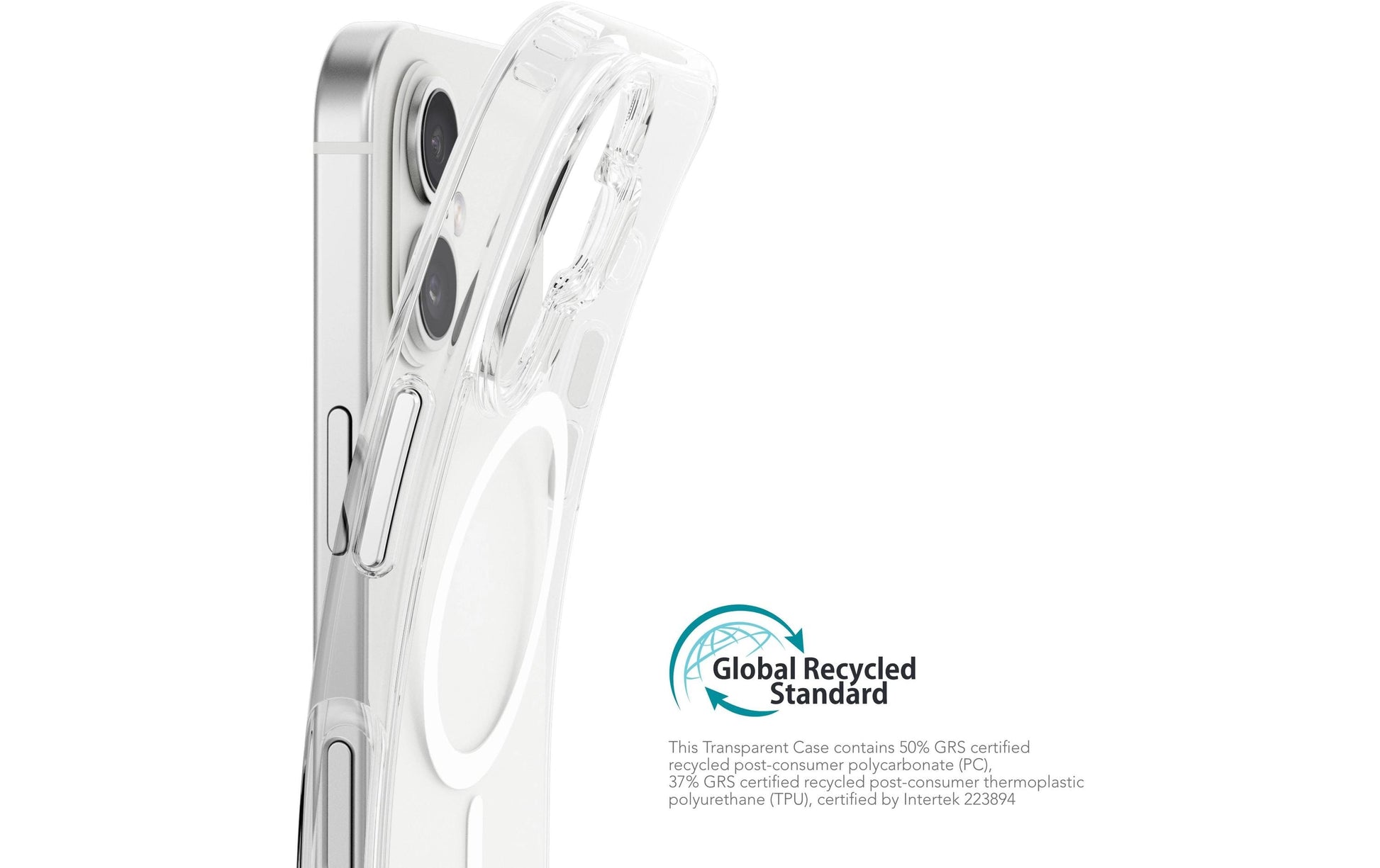 Vonmählen Backcover – für Apple iPhone 16 Plus, MagSafe, Kunststoff, Transparent/Weiss