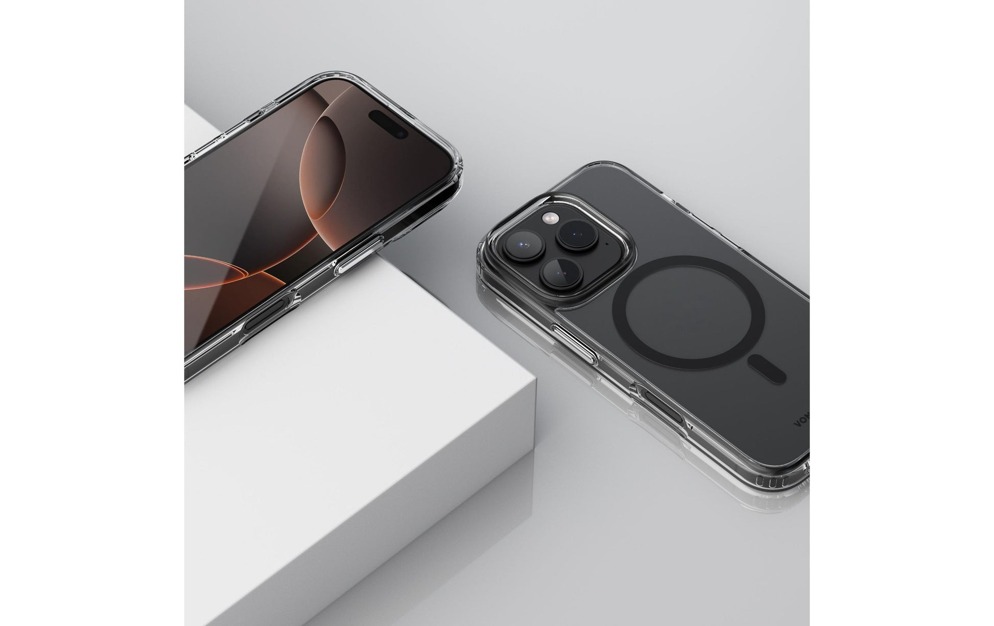 Vonmählen Backcover – für Apple iPhone 16 Pro Max, MagSafe, Kunststoff, transparent/schwarz