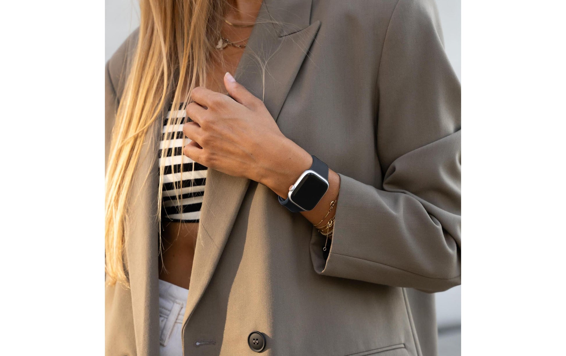 Vonmählen Classic Band 2 – Armband – für Apple Watch 40/41/42 mm, Dunkelblau, Silikon