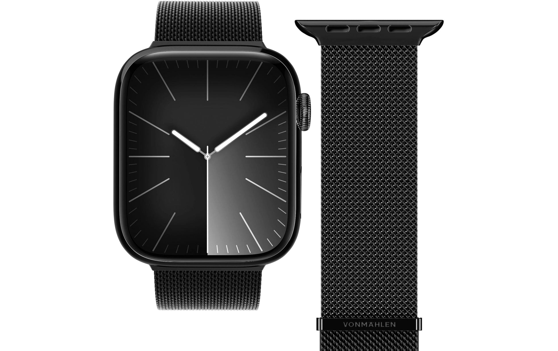 Vonmählen Milanese Loop 2 – Edelstahl Schwarz, für Apple Watch 40/41/42 mm