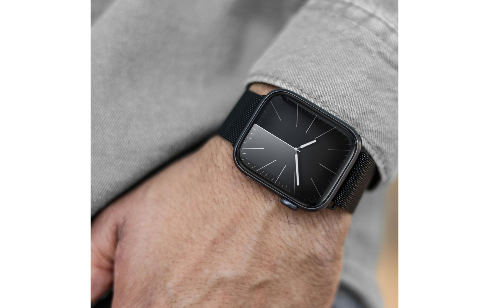 Vonmählen Milanese Loop 2 – Edelstahl Schwarz, für Apple Watch 44–49 mm