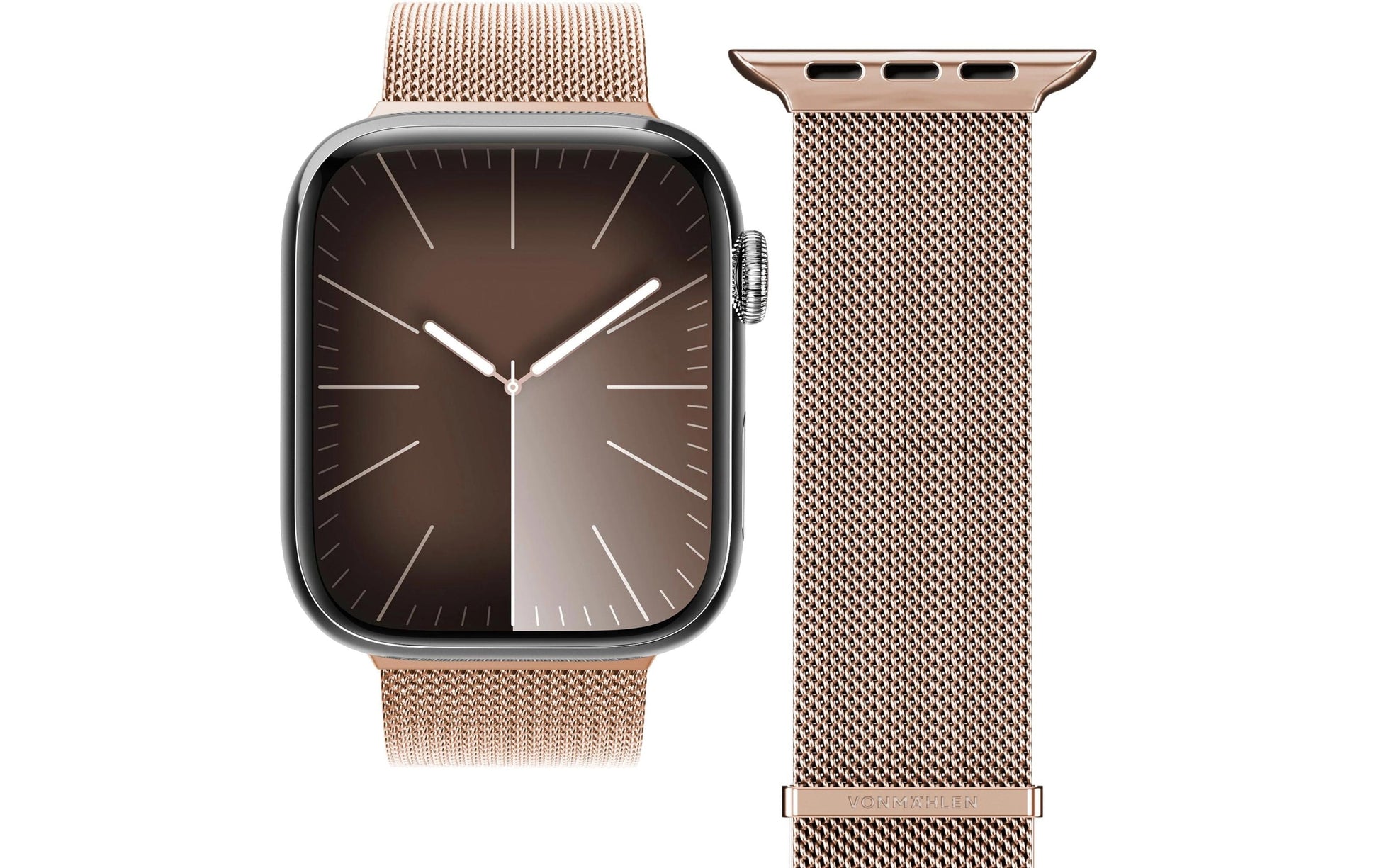 Vonmählen Milanese Loop 2 – Milanese Loop, Roségold, für Apple Watch (44–49 mm)