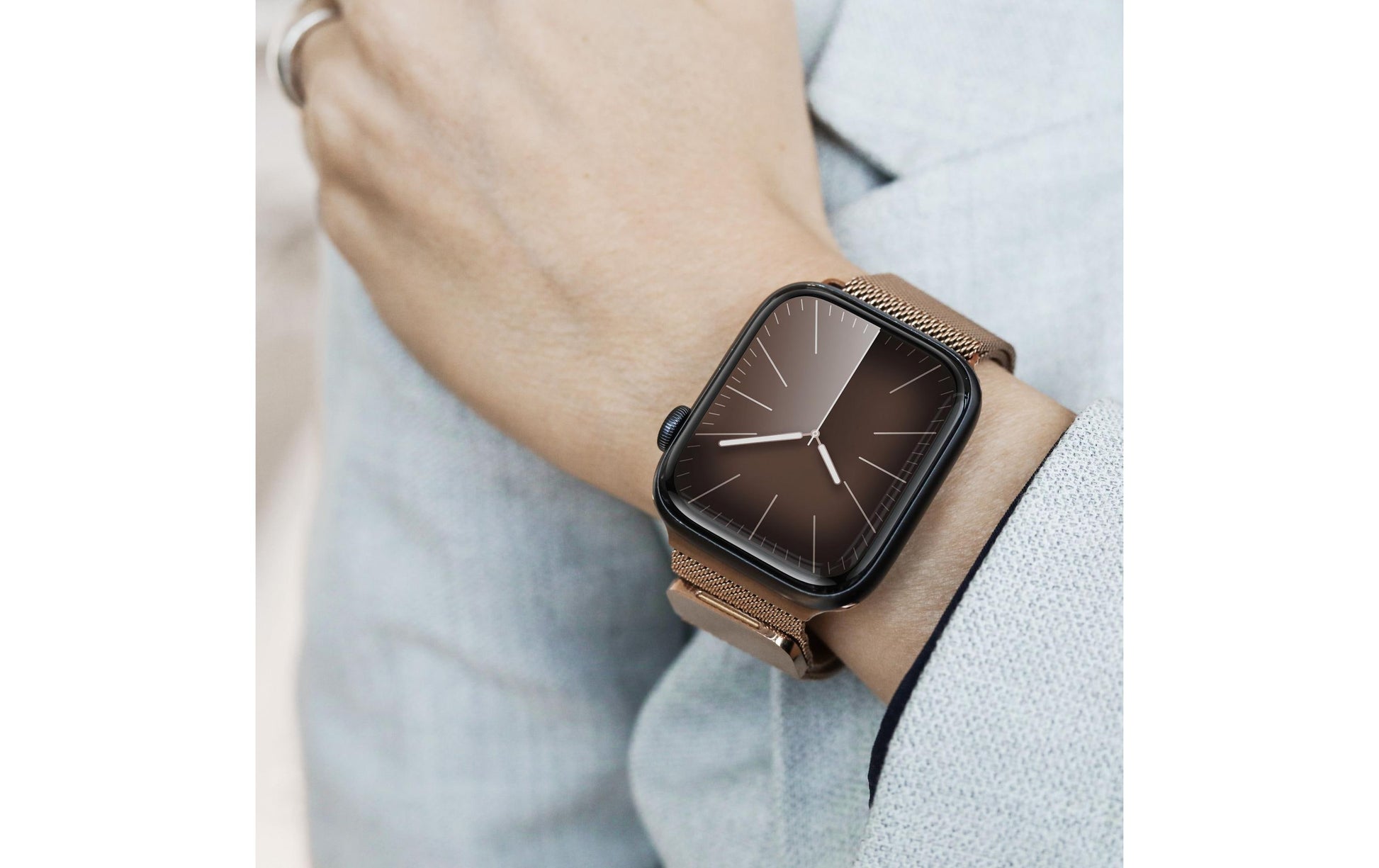 Vonmählen Milanese Loop 2 – Milanese Loop, Roségold, für Apple Watch (44–49 mm)