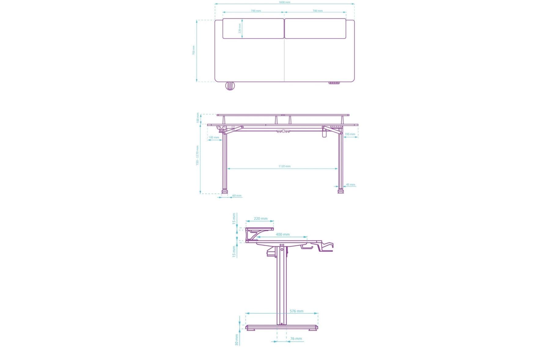 Ultradesk Highlander XXL Gaming-Tisch – 160 × 70 cm, elektrisch höhenverstellbar, braun, Carbon