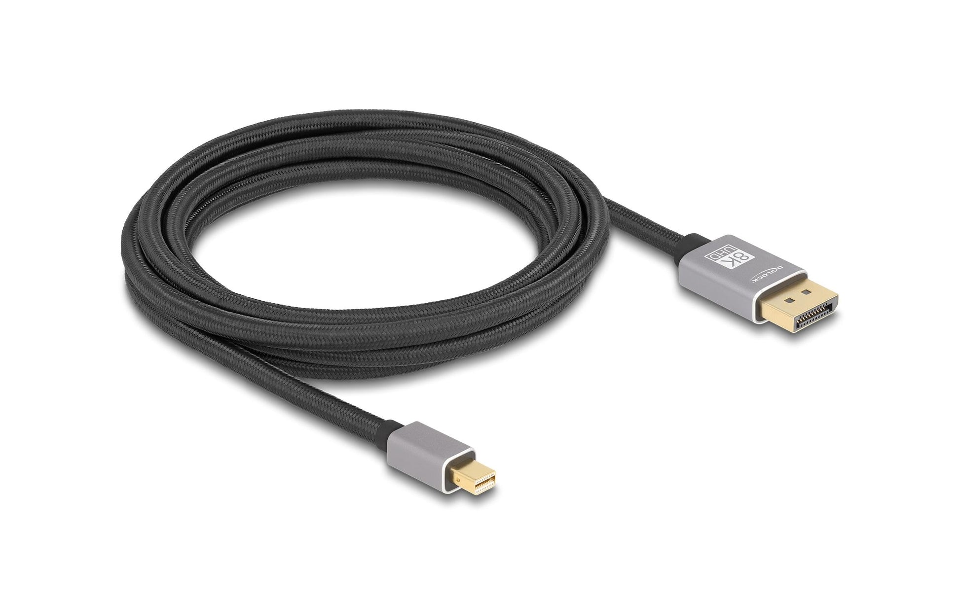 Delock Mini-DisplayPort auf DisplayPort Kabel DP 1.4 8K 60 Hz – 3 m – Grau