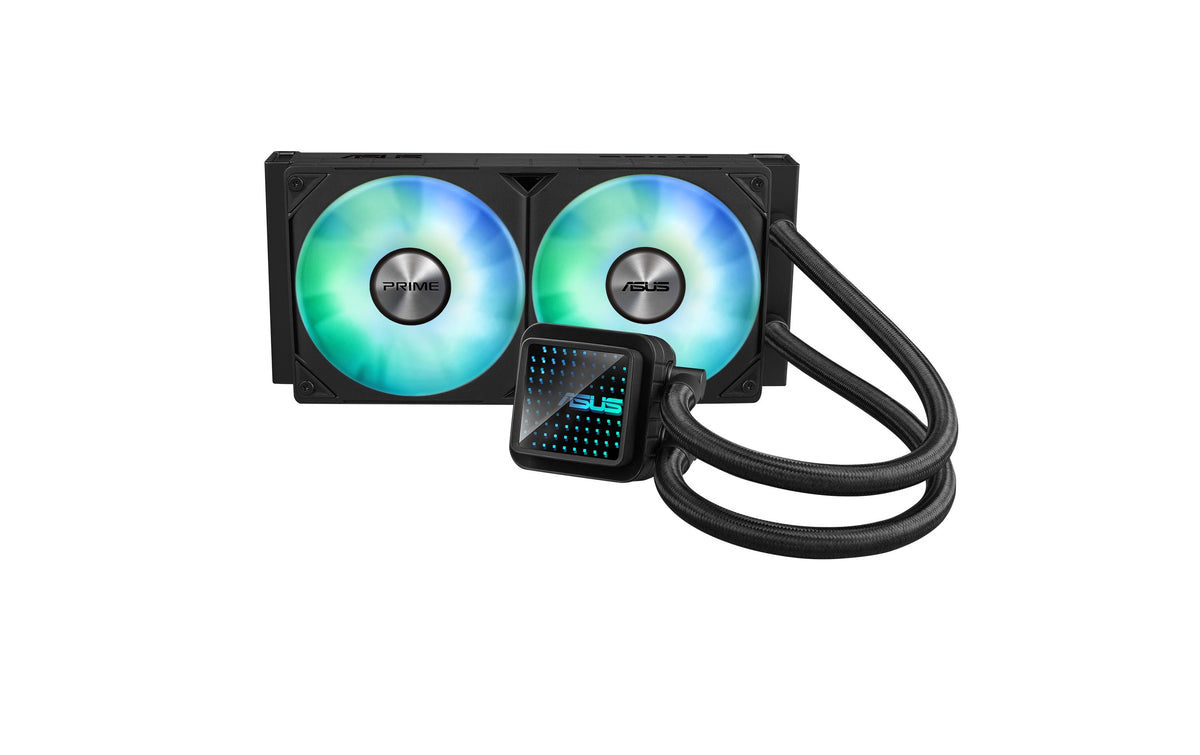 ASUS PRIME LC 240 ARGB – All-in-One Flüssigkeitskühler – 240 mm Radiator, 2×120 mm Lüfter, 2×2500 U/min, ARGB