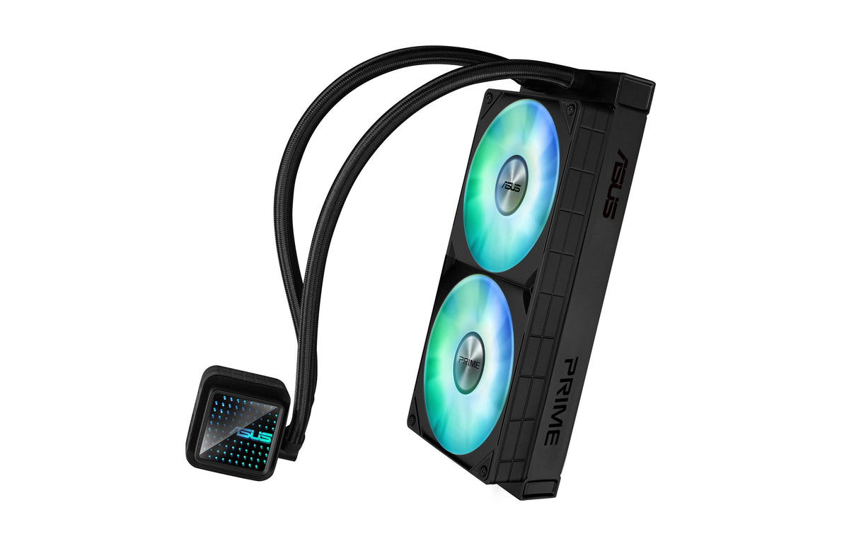 ASUS PRIME LC 240 ARGB – All-in-One Flüssigkeitskühler – 240 mm Radiator, 2×120 mm Lüfter, 2×2500 U/min, ARGB