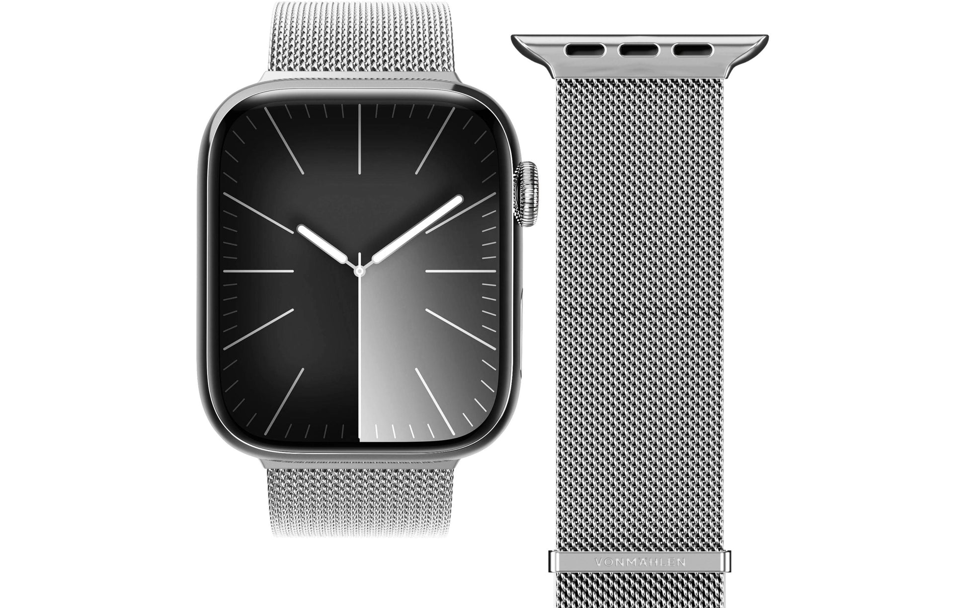 Vonmählen Milanese Loop 2 – Silber, für Apple Watch 40 mm, 41 mm, 42 mm
