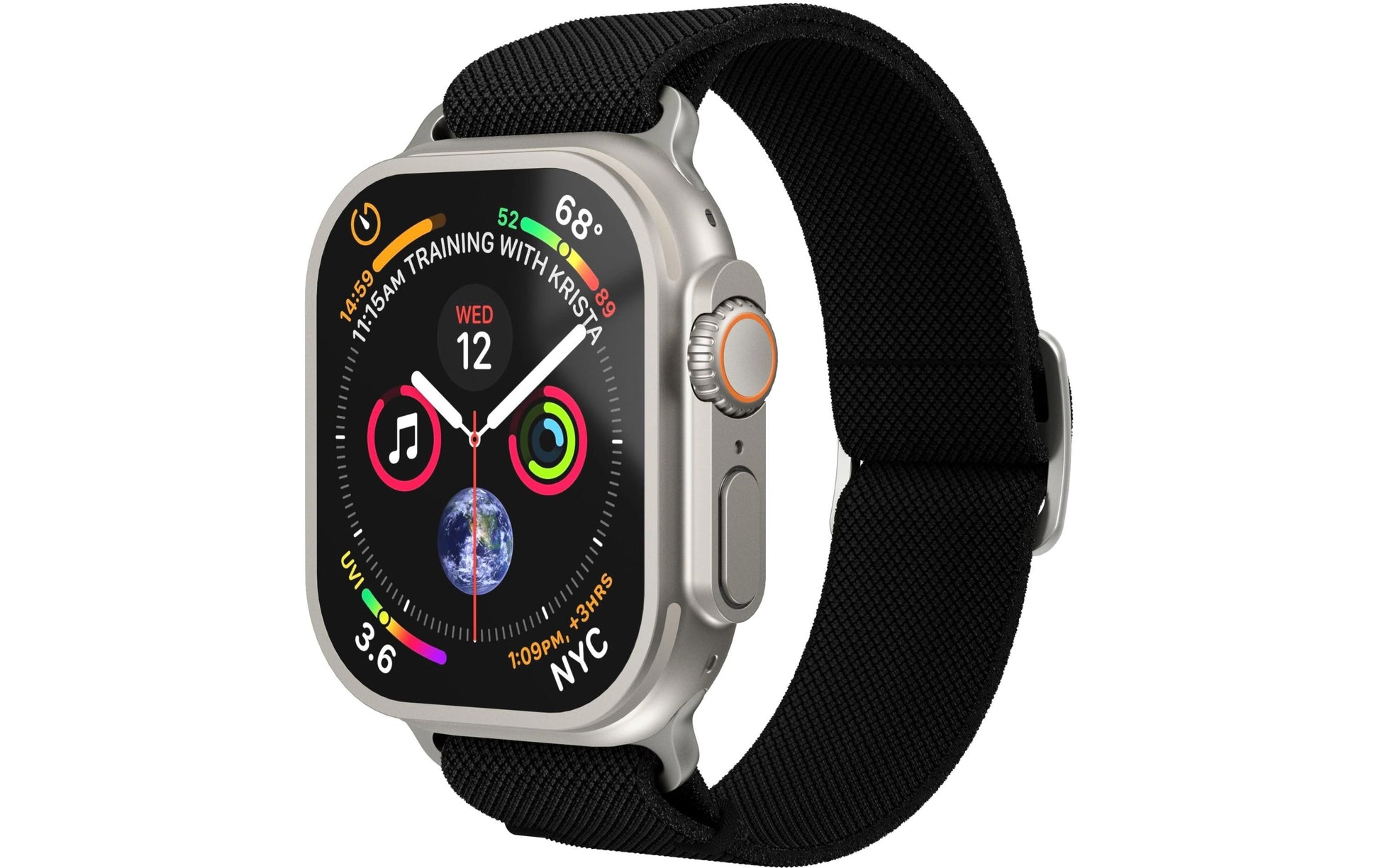 Vonmählen Classic Nylon Loop – Schwarz, für Apple Watch