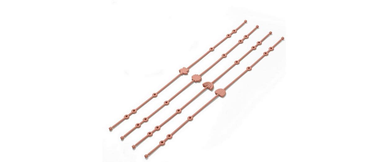 Little Bear Kinderwagenkette – einfach zu befestigen – für Kinderwagen – 510 mm – hellbraun – Silikon