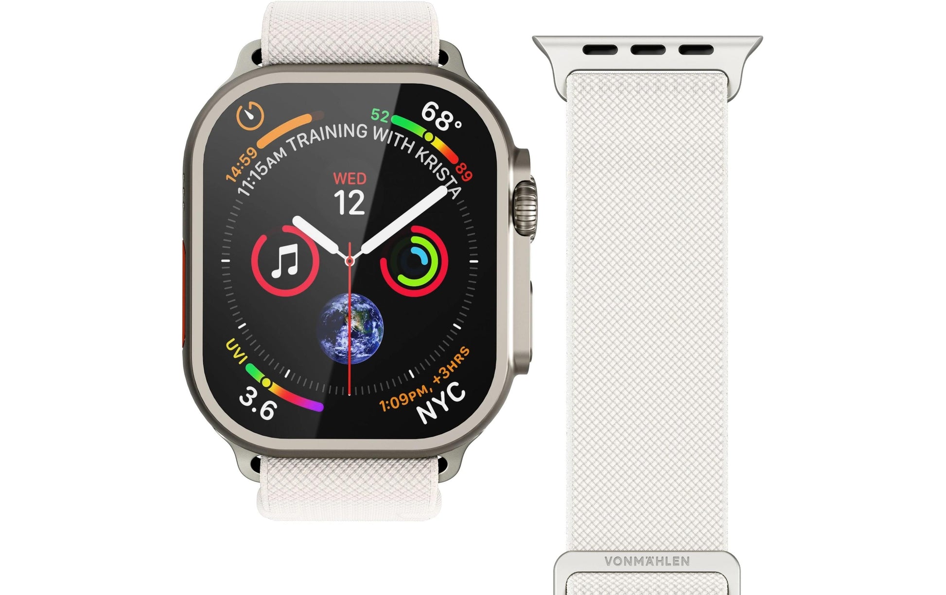 Vonmählen Classic Nylon Loop – Creme, für Apple Watch 40/41/42 mm
