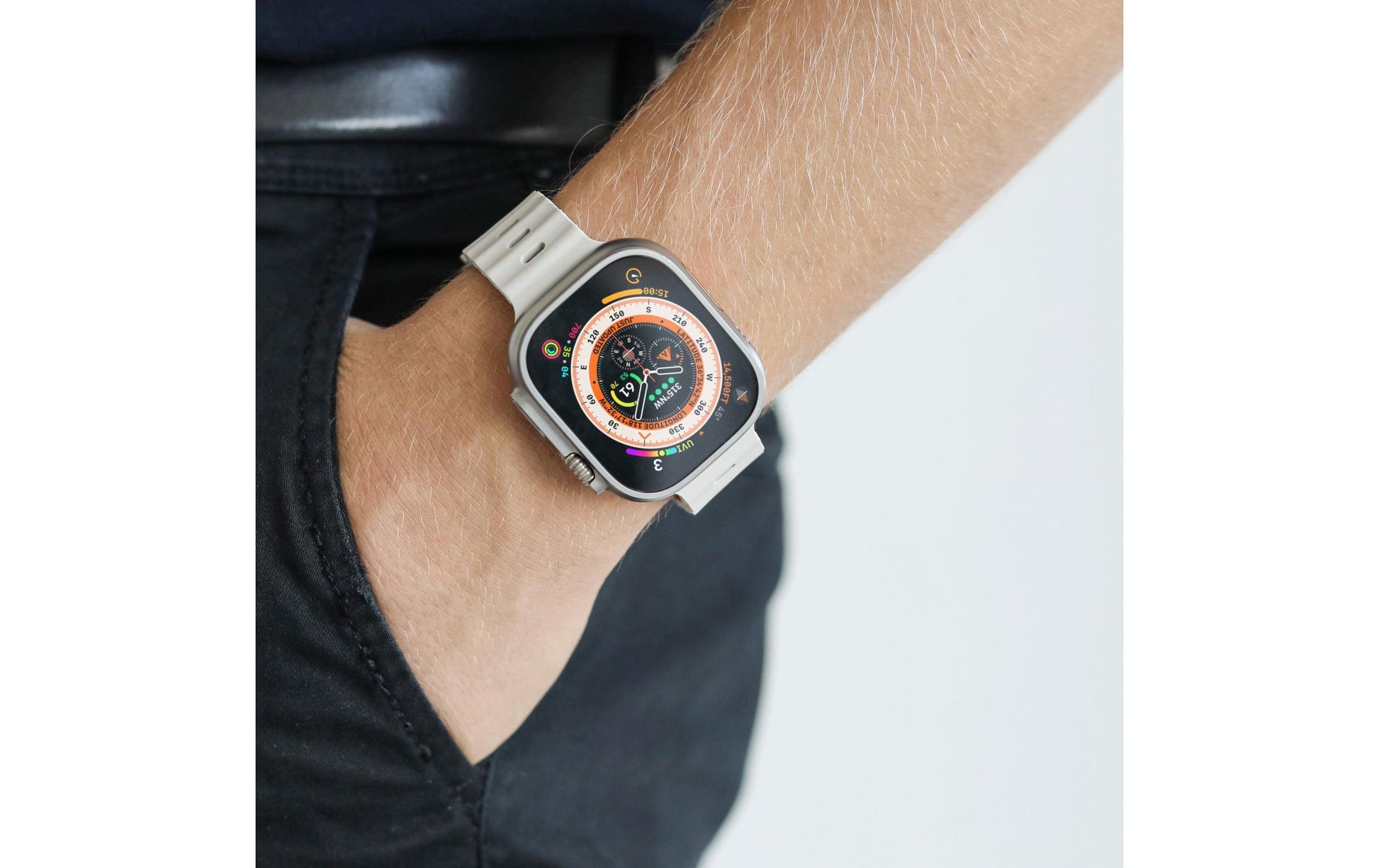 Vonmählen Wave Band 2 – Silikon, Cremefarben, für Apple Watch 40/41/42 mm