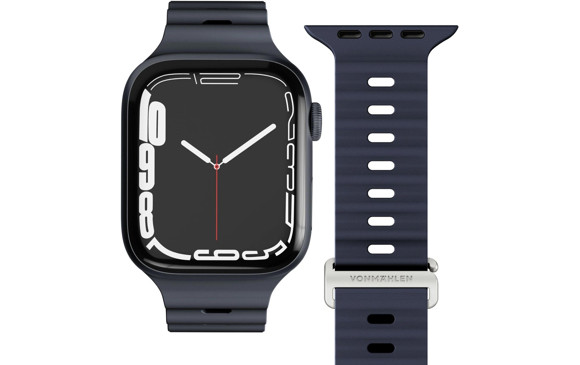 Vonmählen Wave Band 2 – Sportarmband, Navy, für Apple Watch 44–49 mm