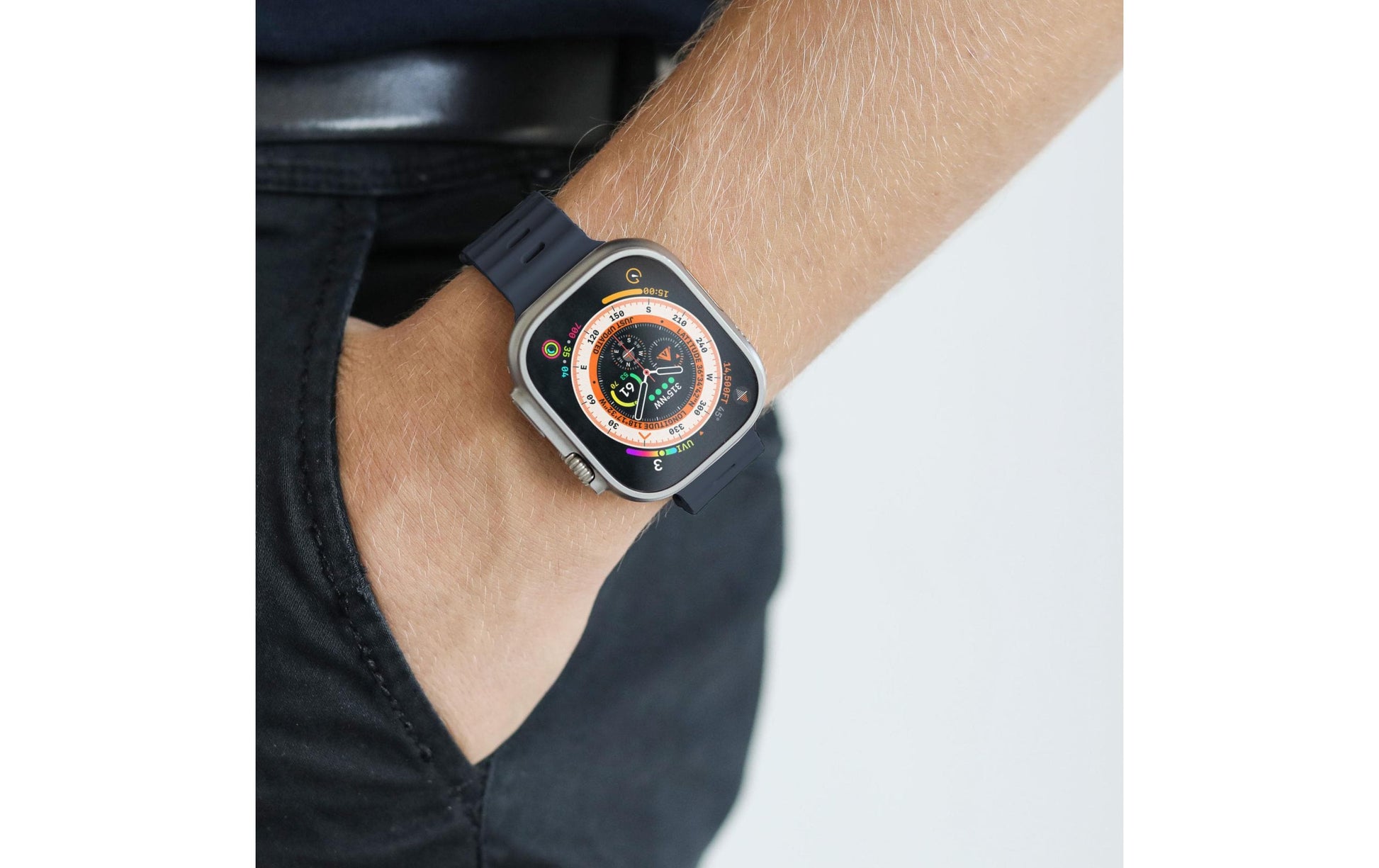 Vonmählen Wave Band 2 – Sportarmband, Navy, für Apple Watch 44–49 mm