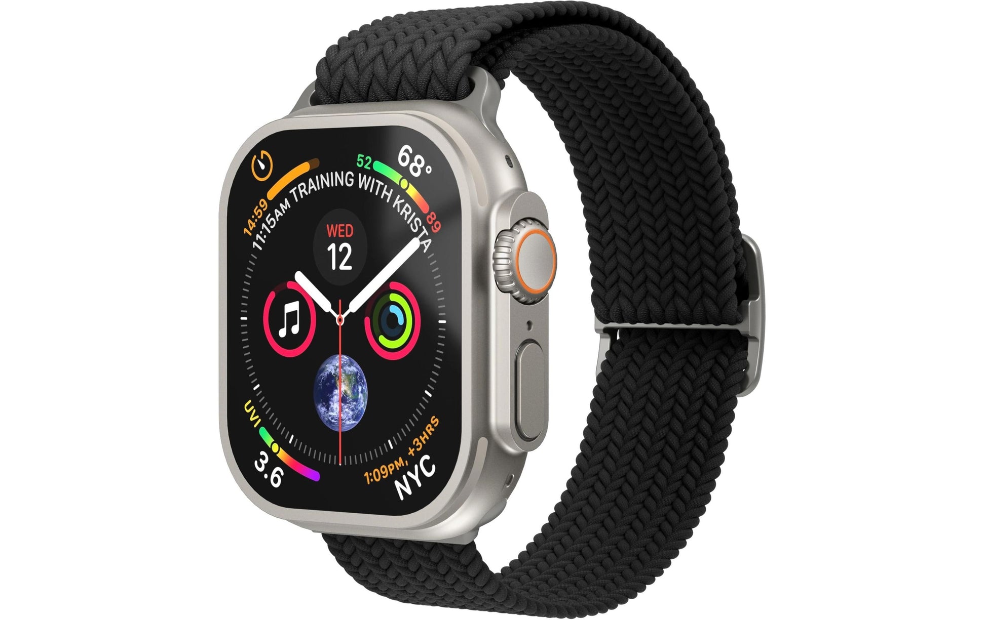 Vonmählen Woven Loop – Armband – für Apple Watch (diverse Grössen), Schwarz, Nylon