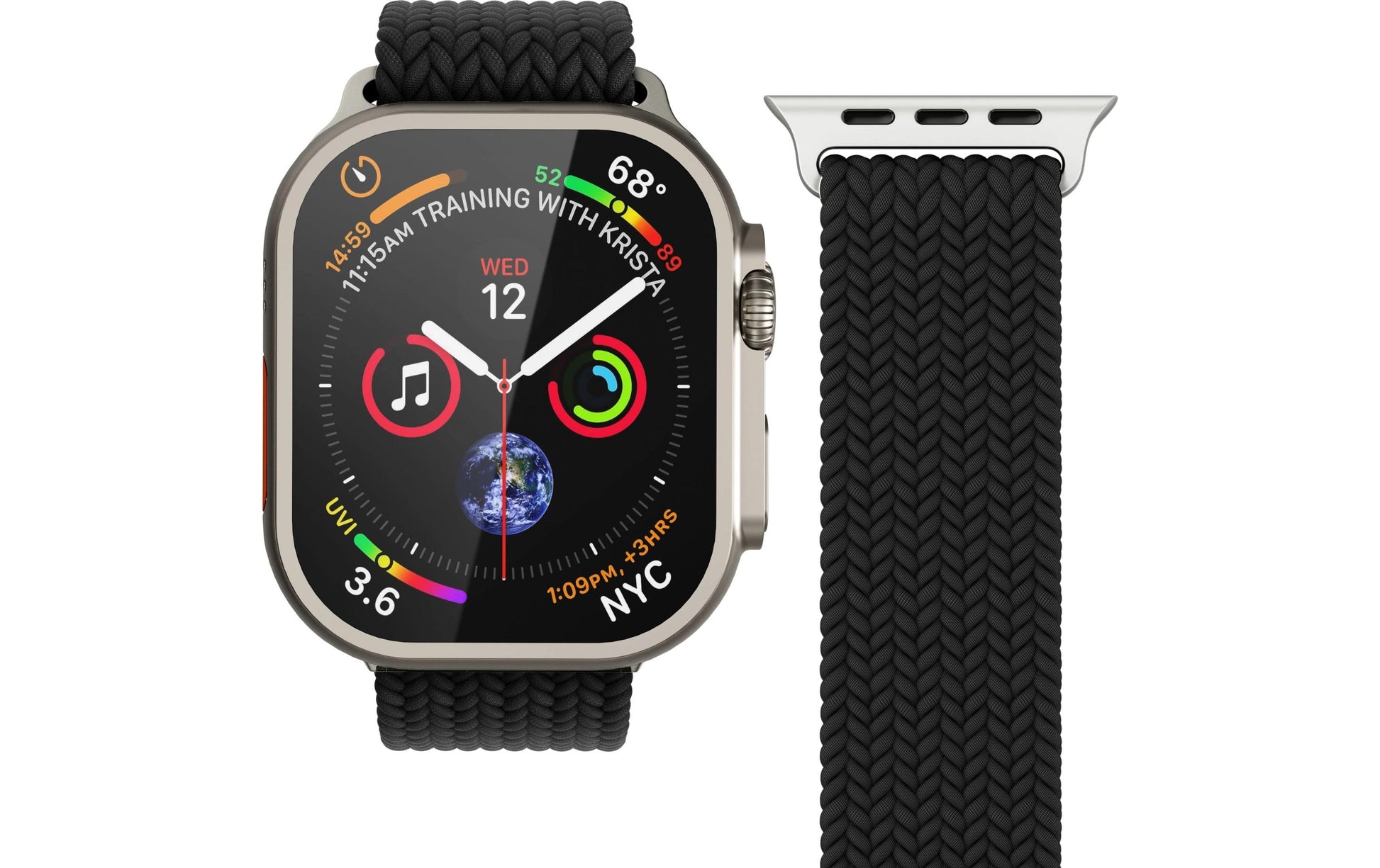 Vonmählen Woven Loop – Schwarz, für Apple Watch 40/41/42 mm