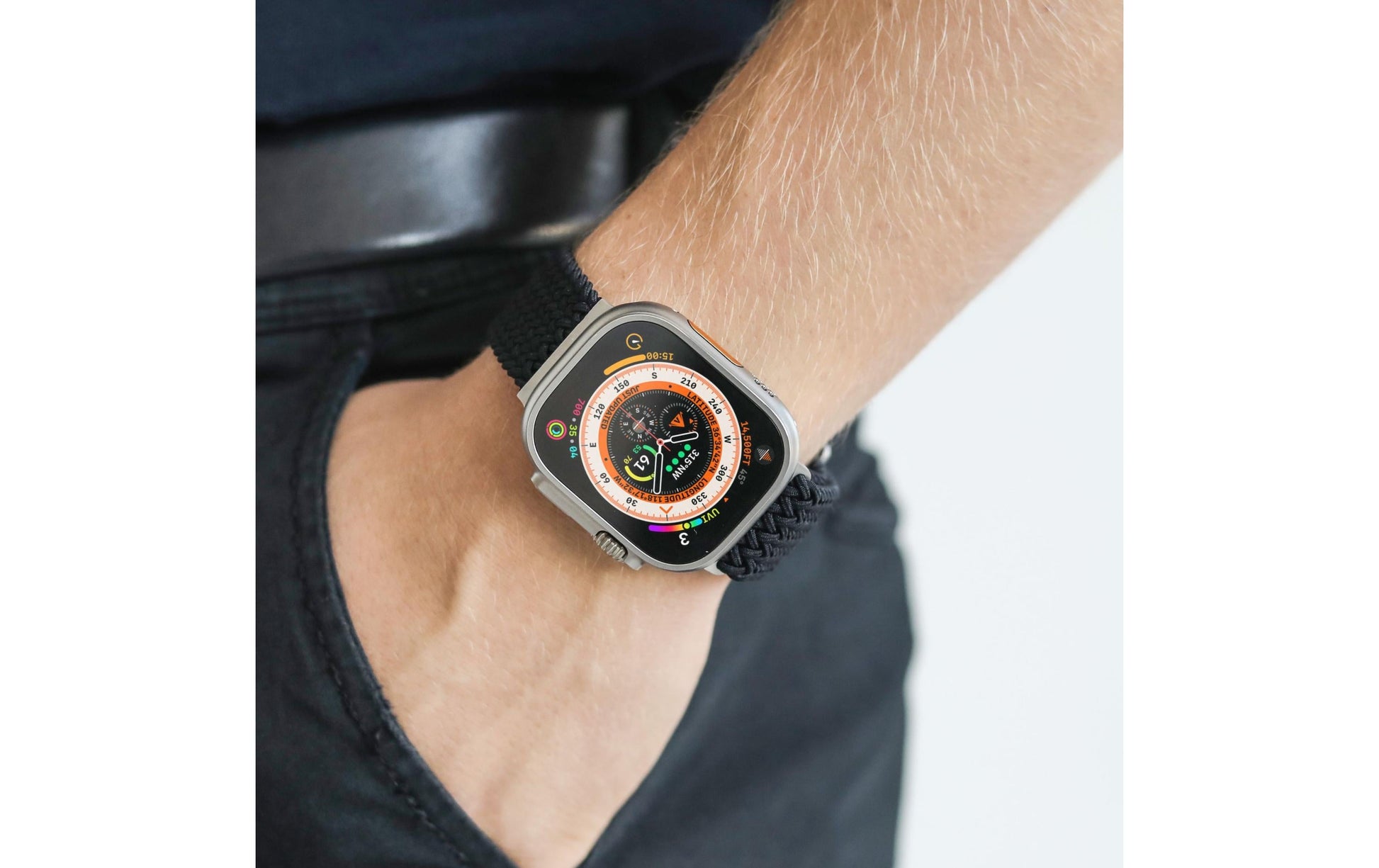Vonmählen Woven Loop – Armband – für Apple Watch (diverse Grössen), Schwarz, Nylon