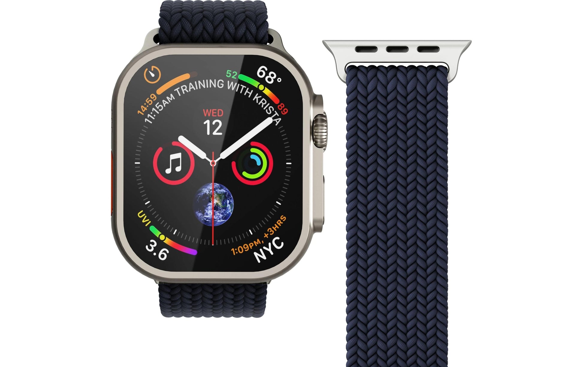Vonmählen Woven Loop – Navy, für Apple Watch 44–49 mm
