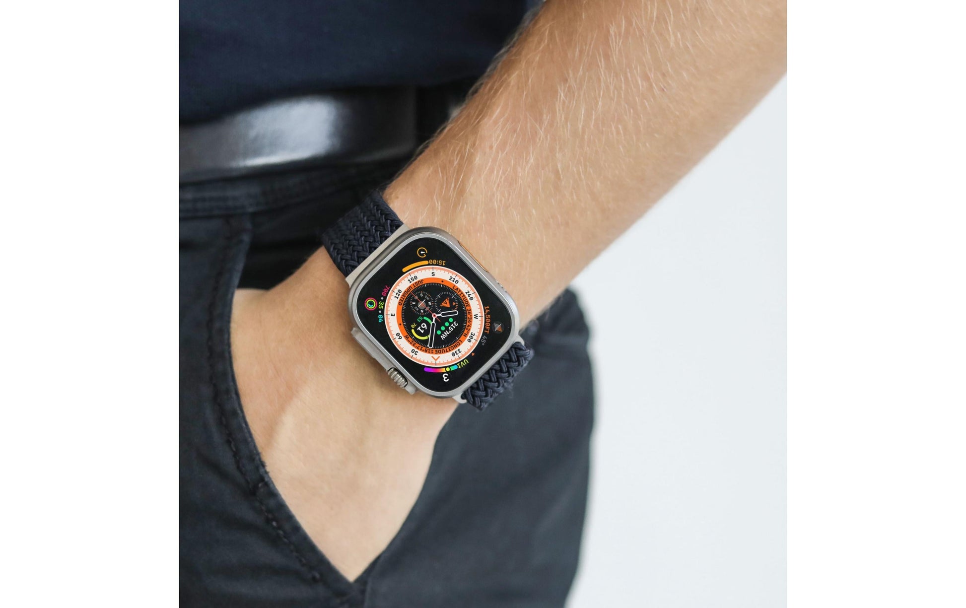 Vonmählen Woven Loop – Navy, für Apple Watch 44–49 mm