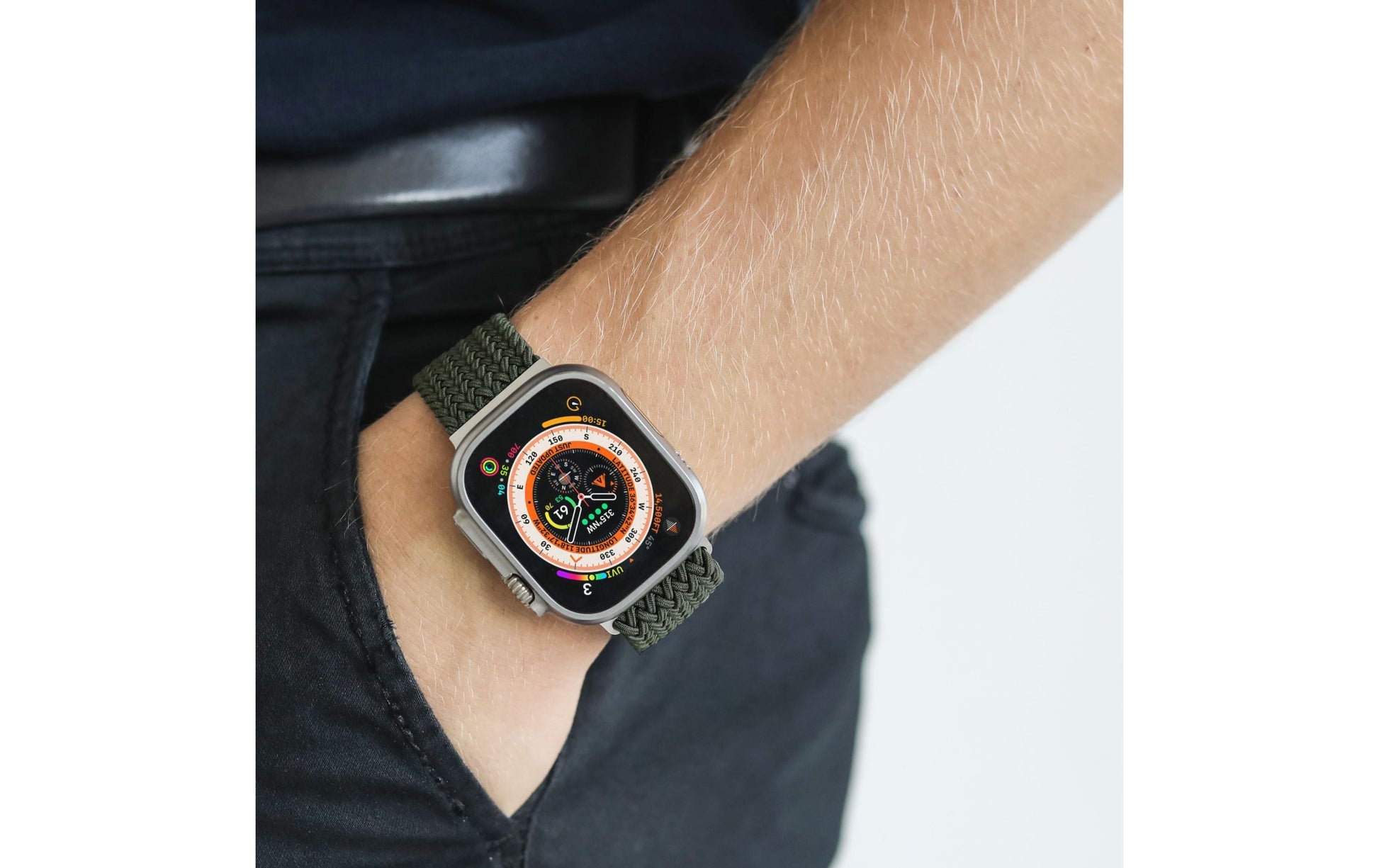 Vonmählen Woven Loop, Olive, für Apple Watch 40 mm, 41 mm, 42 mm